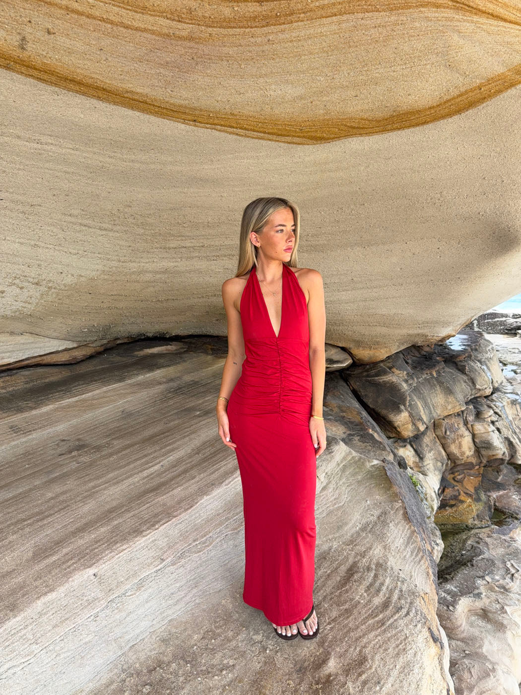 Tasha dress with open bag - Red 3 Tasha dress with open bag - Red