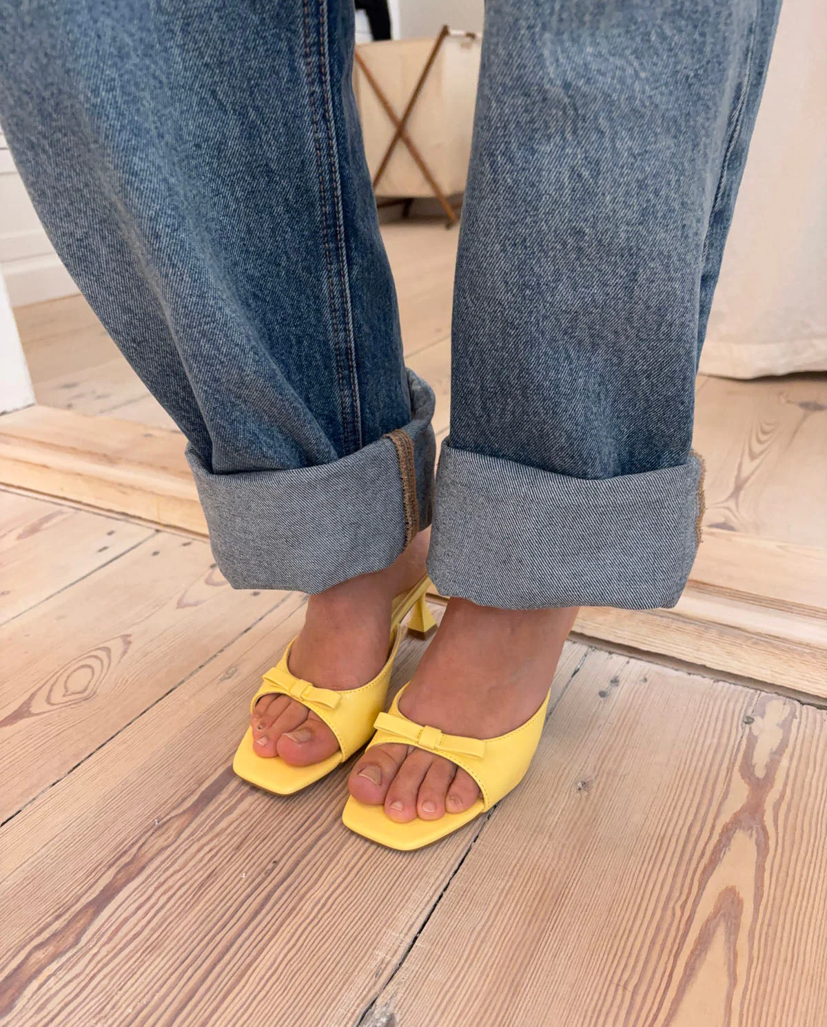 Pastella mules with bow - Light yellow 1 Pastella mules with bow - Light yellow
