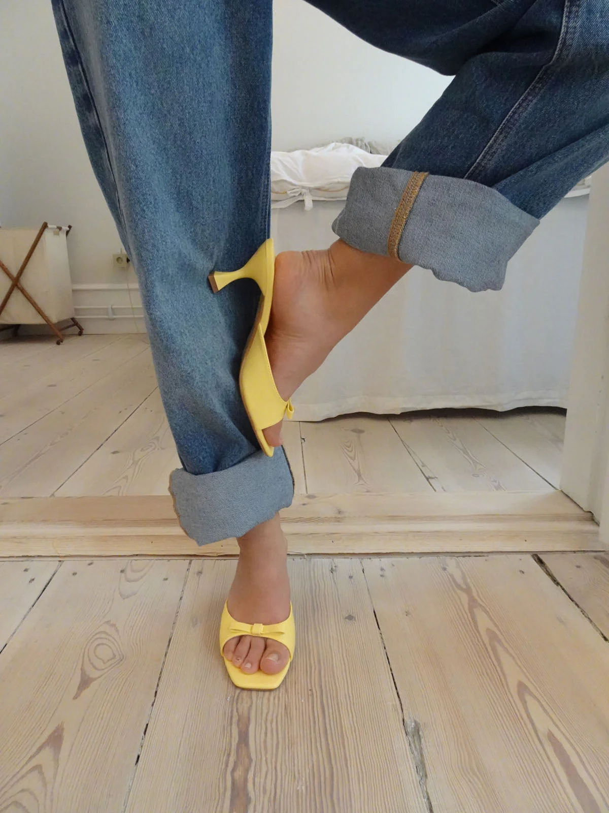 Pastella mules with bow - Light yellow 3 Pastella mules with bow - Light yellow