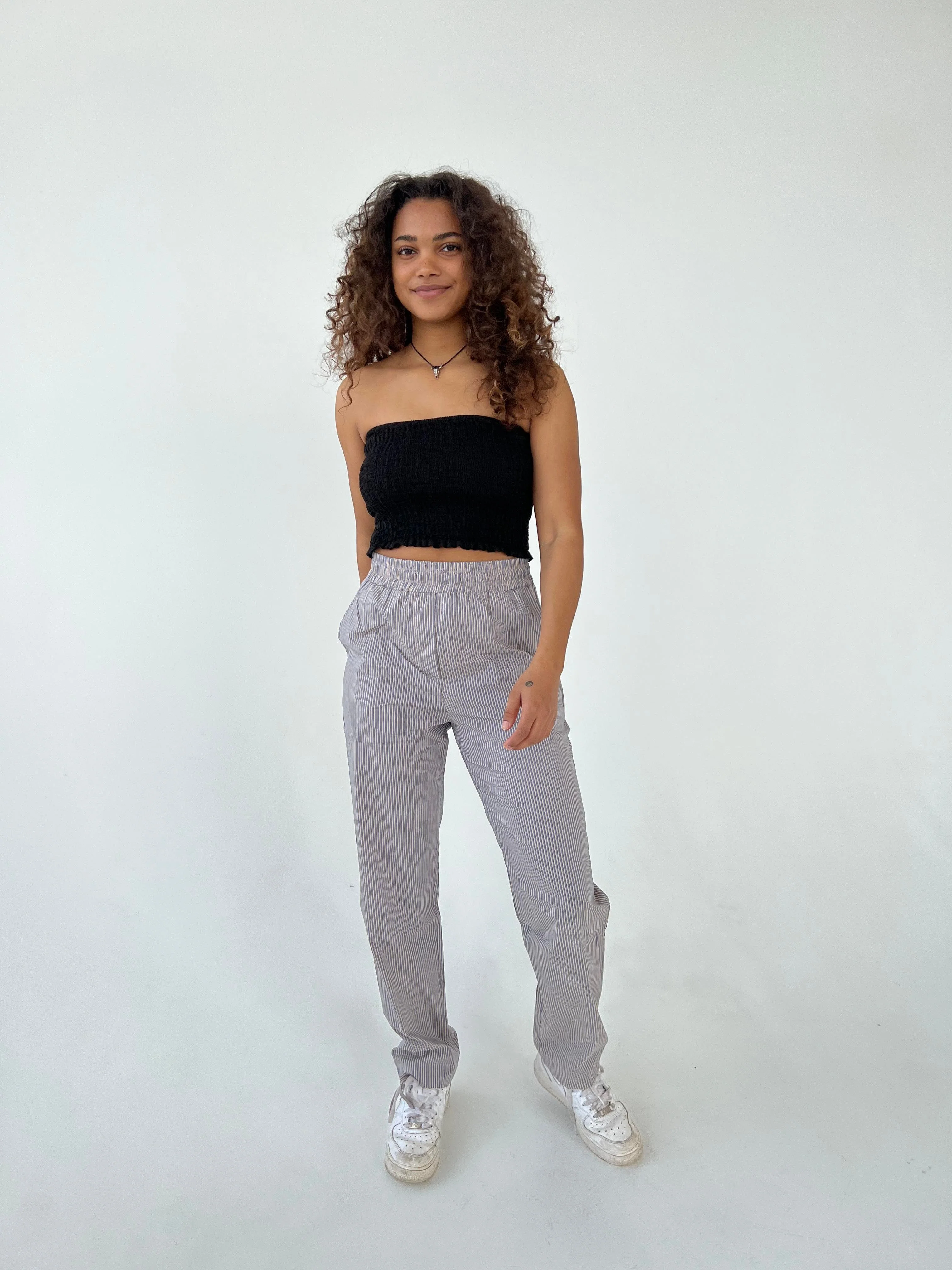 Zuri pants with stripes - Blue/beige 4 Zuri pants with stripes - Blue/beige