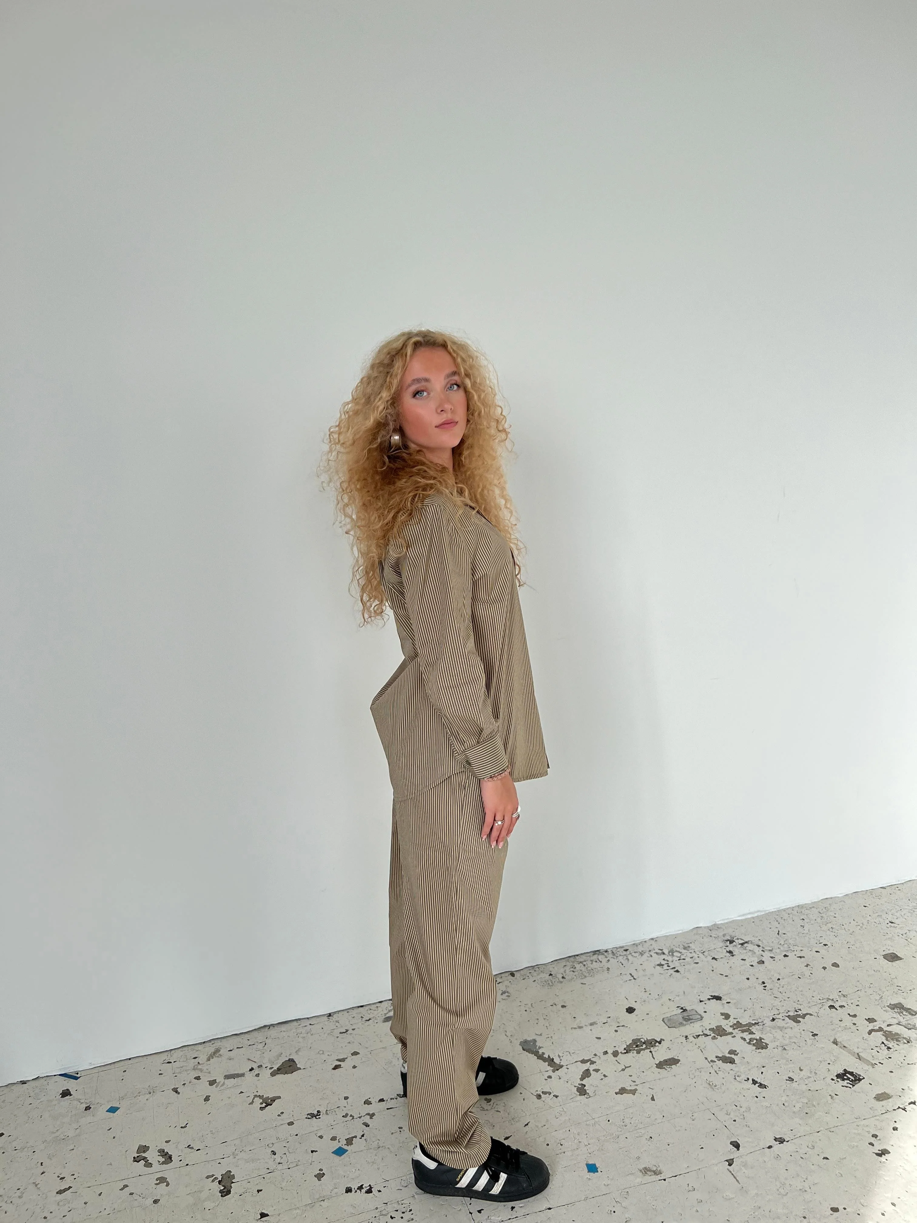 Zuri shirt with stripes - Khaki/beige 4 Zuri shirt with stripes - Khaki/beige