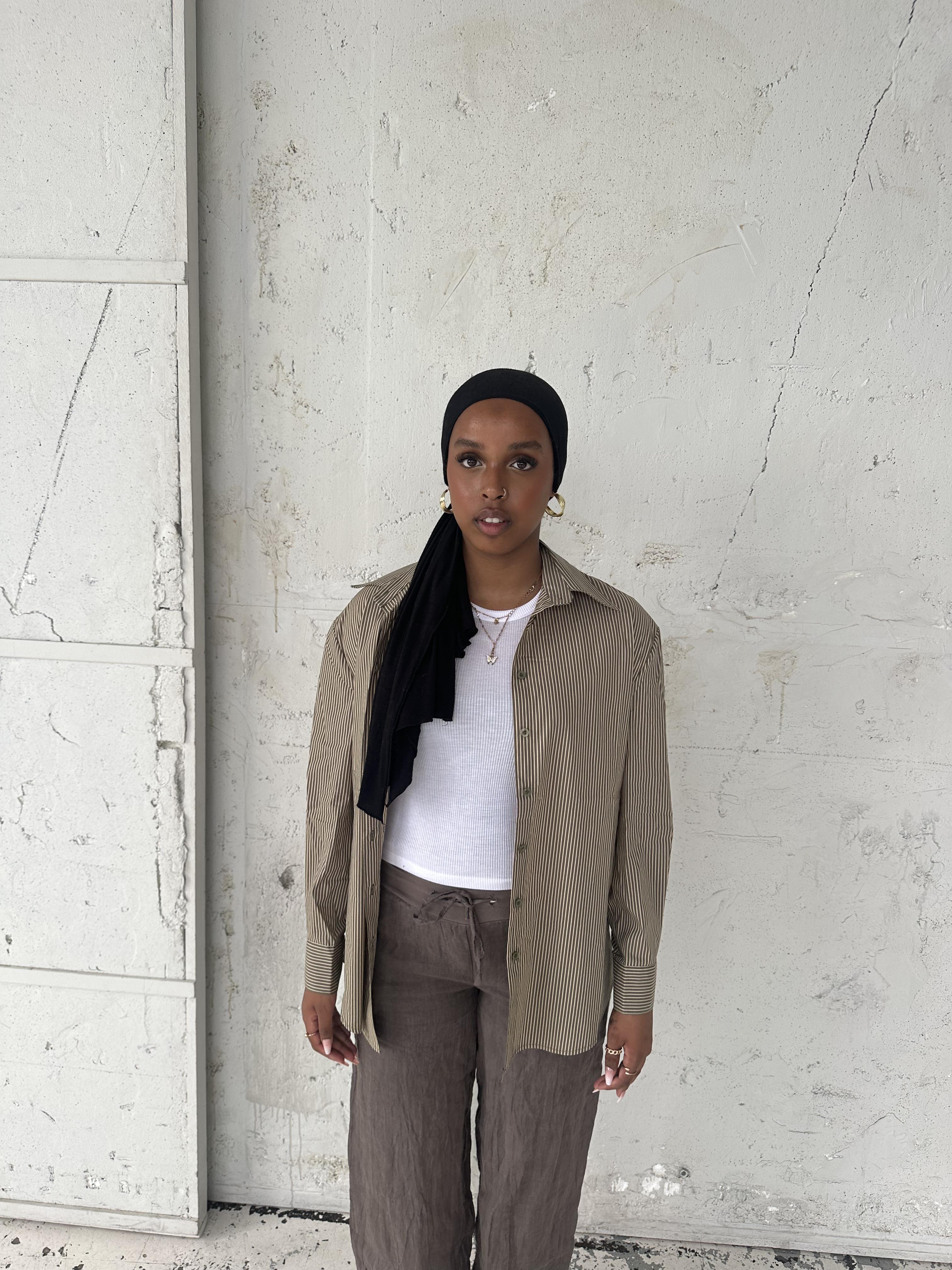 Zuri shirt with stripes - Khaki/beige 7 Zuri shirt with stripes - Khaki/beige