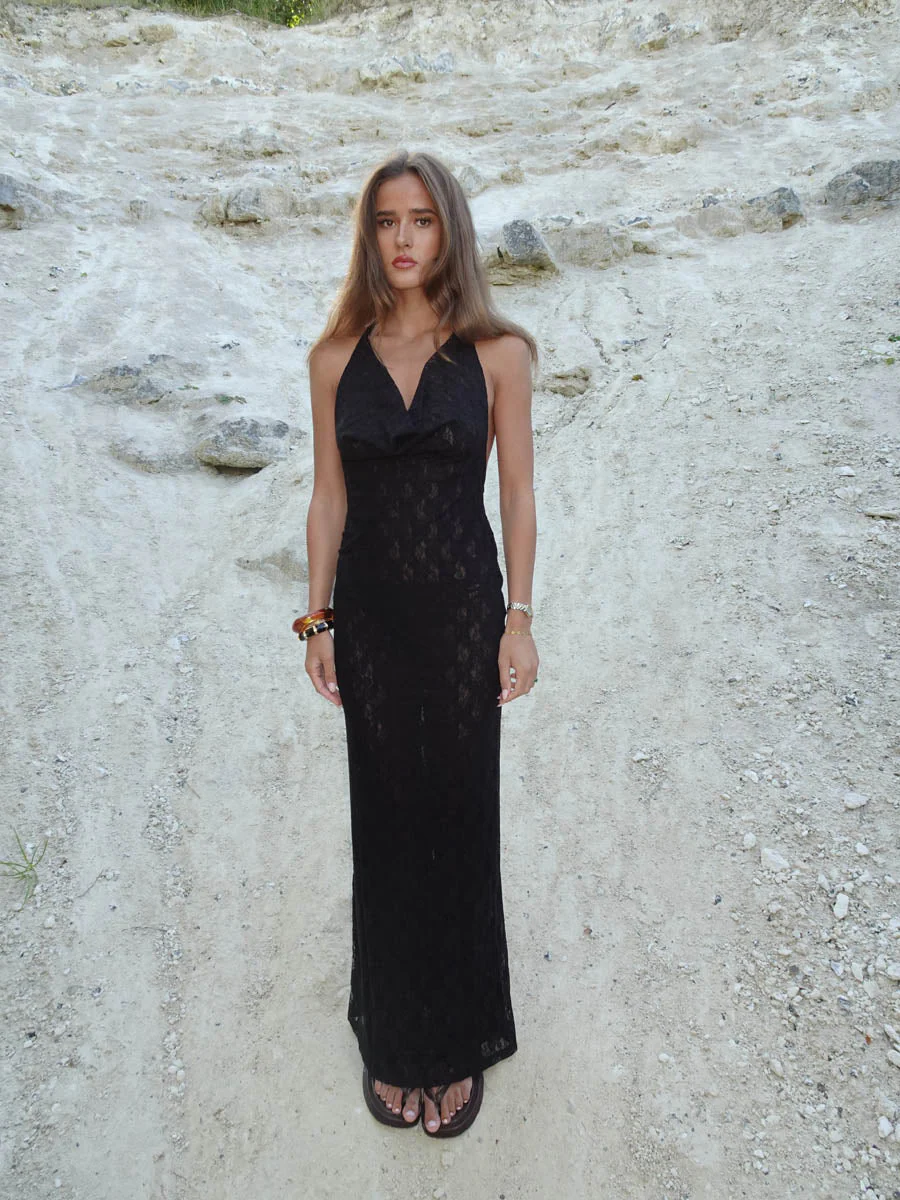 Sesia maxi dress with lace - Black 1 Sesia maxi dress with lace - Black