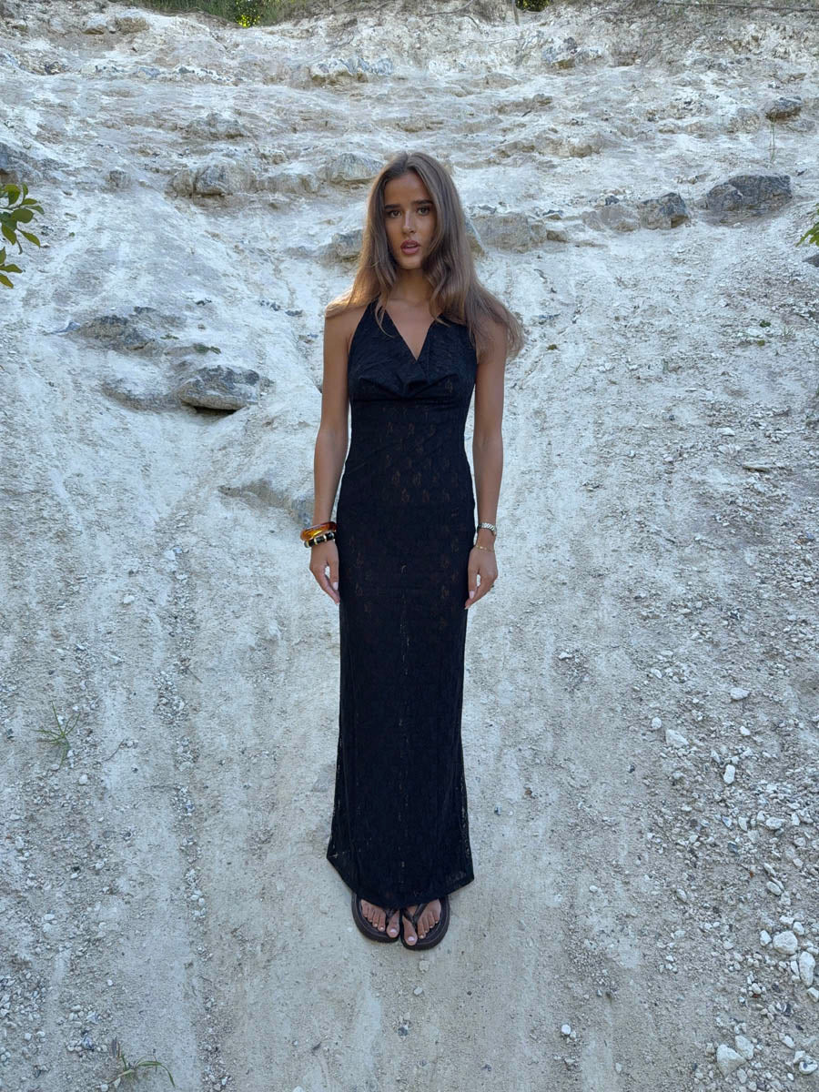 Sesia maxi dress with lace - Black 9 Sesia maxi dress with lace - Black