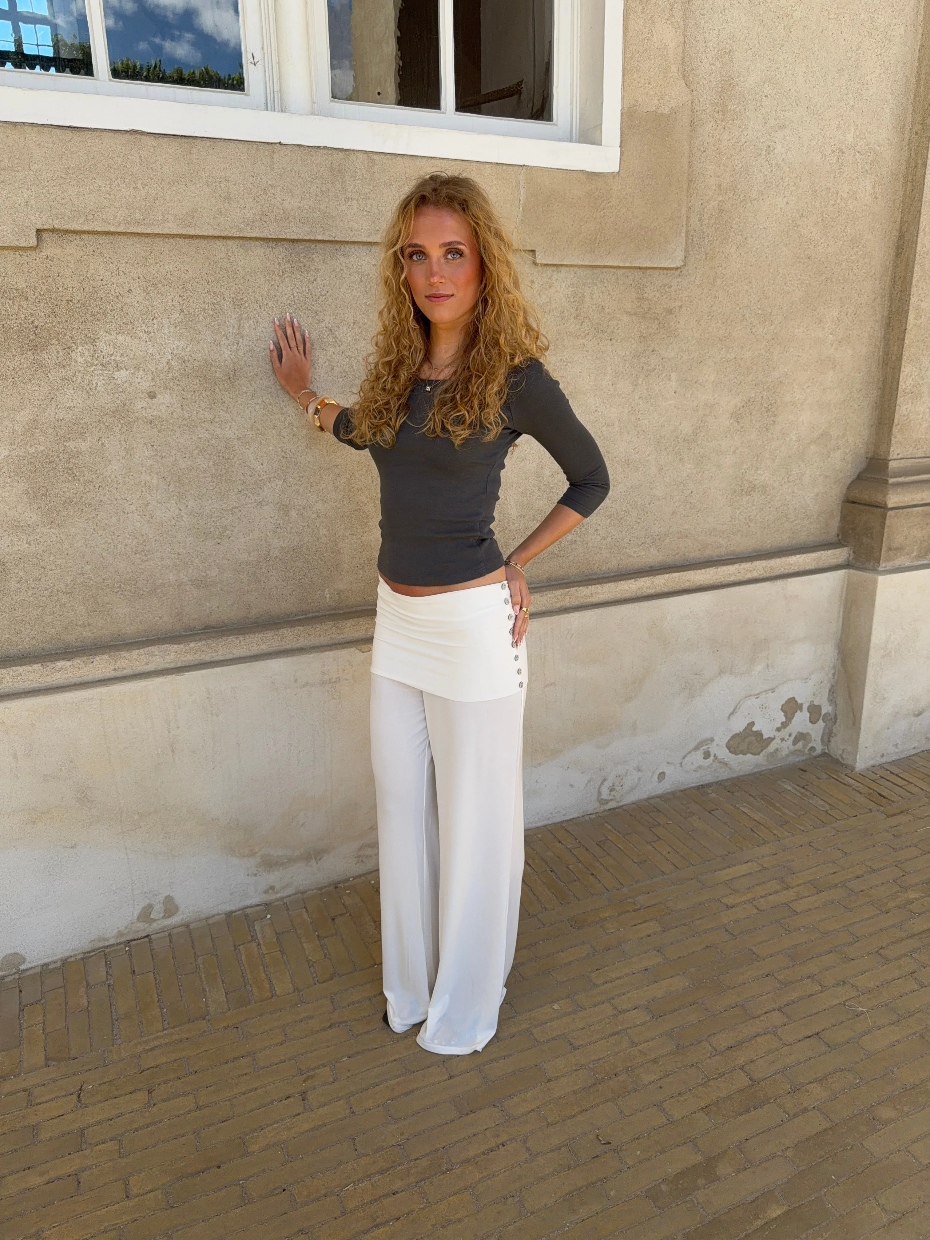 Tula trousers with pleat detail and buttons – White 10 Tula trousers with pleat detail and buttons – White