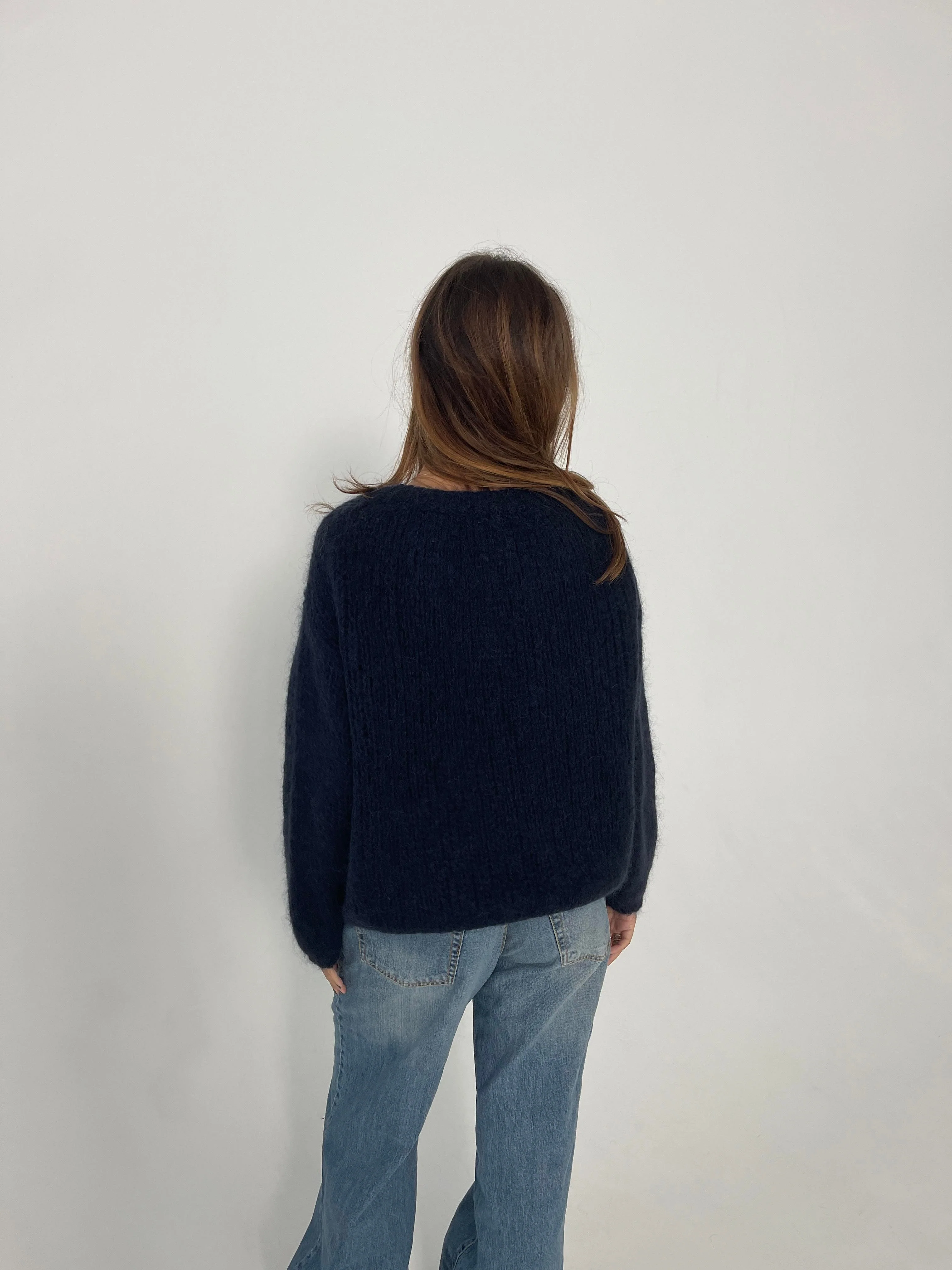 Genevieve oversized knit - Navy 2 Genevieve oversized knit - Navy