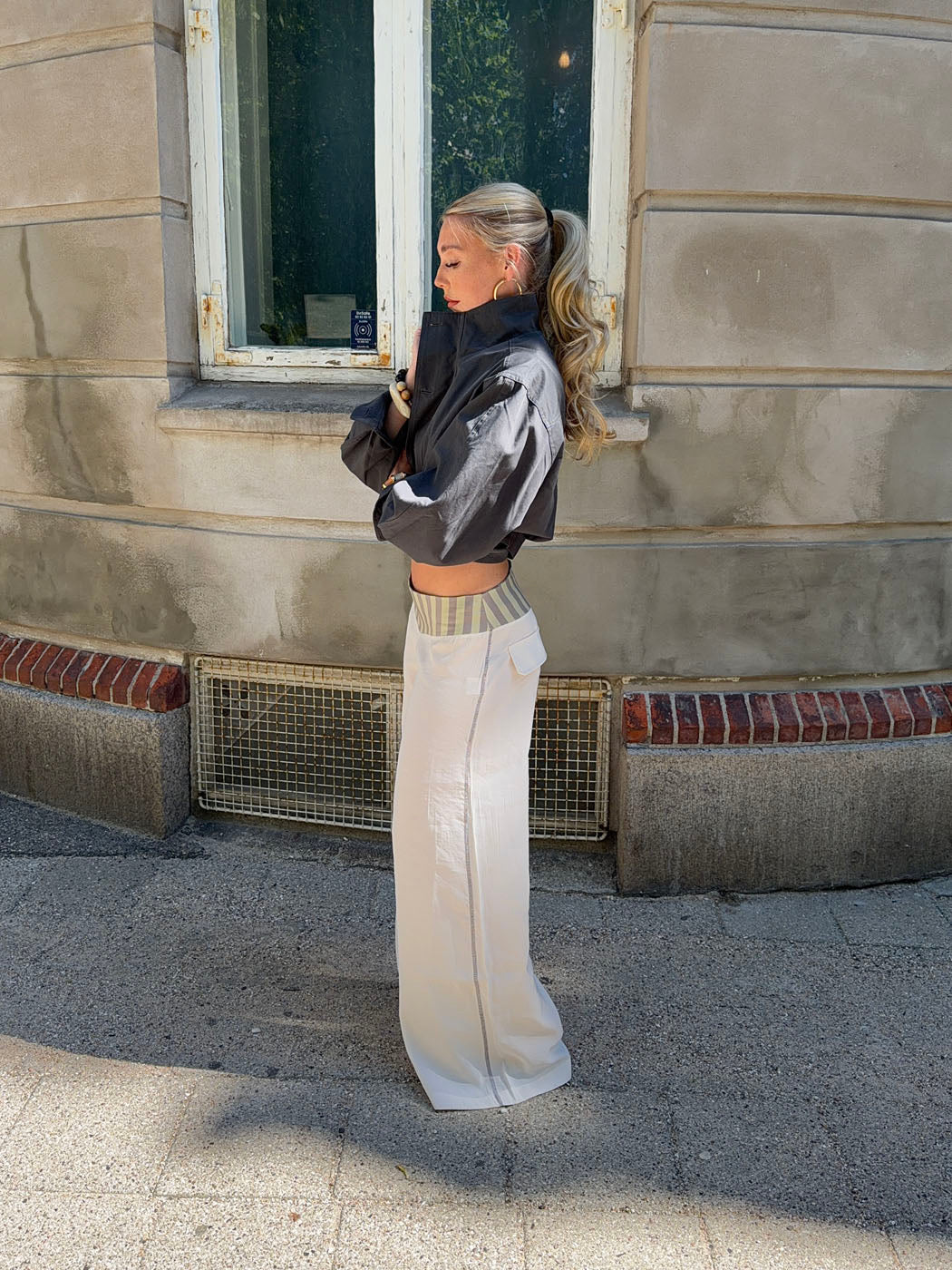 Polly pants with stripes - White/green 4 Polly pants with stripes - White/green