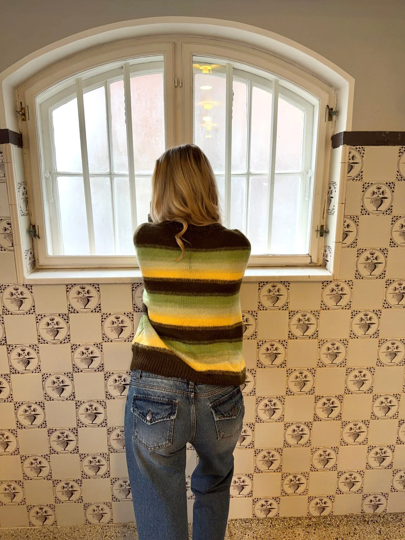 Raina knit with stripes - Brown/green/yellow 10 Raina knit with stripes - Brown/green/yellow