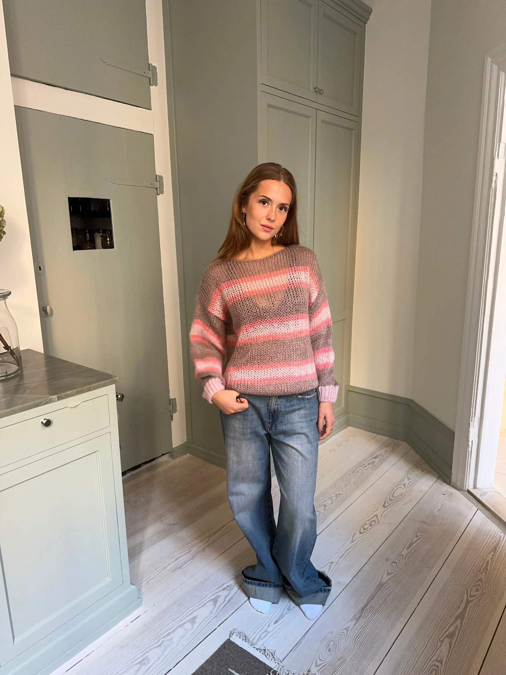 Evelina knit - Brown/Pink
