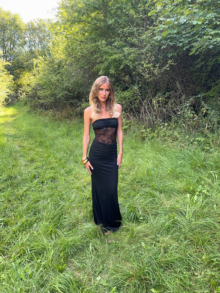Saxo maxi dress with lace – Black 11 Saxo maxi dress with lace – Black