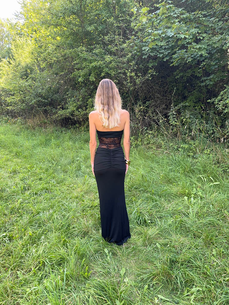 Saxo maxi dress with lace – Black 3 Saxo maxi dress with lace – Black