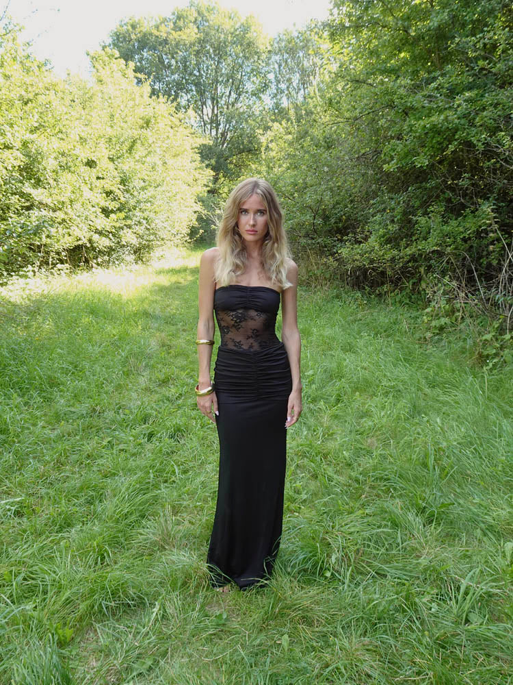 Saxo maxi dress with lace – Black 5 Saxo maxi dress with lace – Black