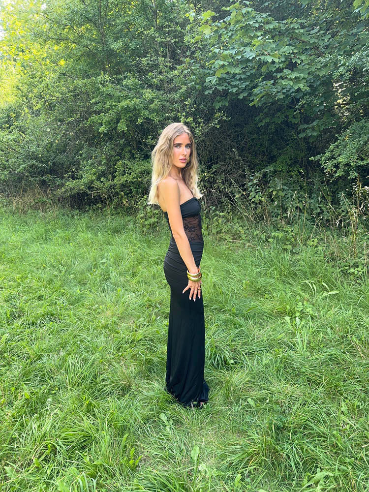 Saxo maxi dress with lace – Black 9 Saxo maxi dress with lace – Black