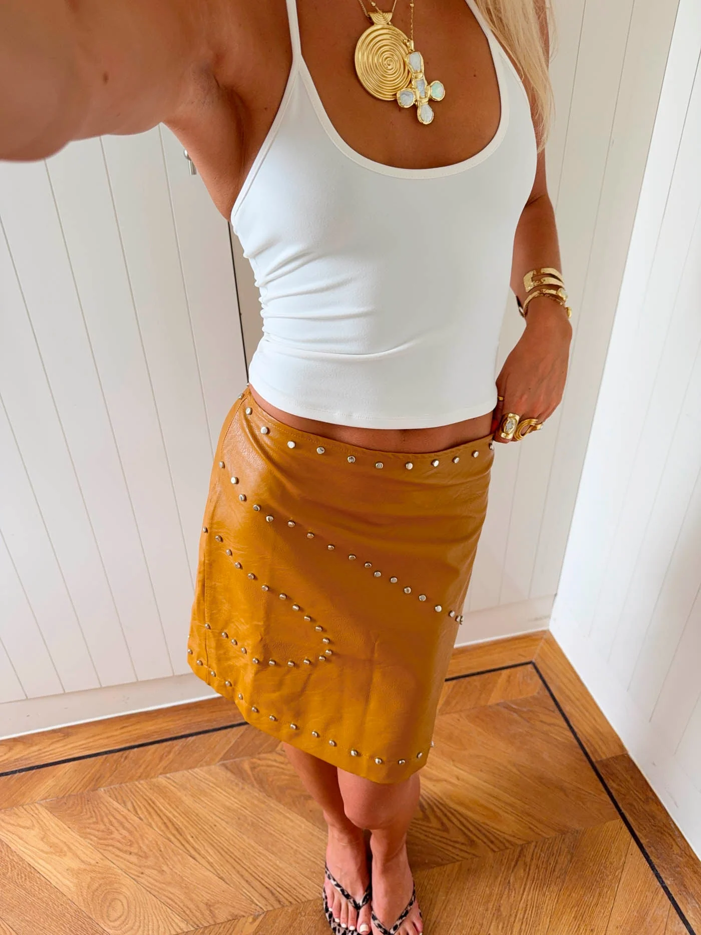 Scandivv faux leather skirt - Cognac 5 Scandivv faux leather skirt - Cognac