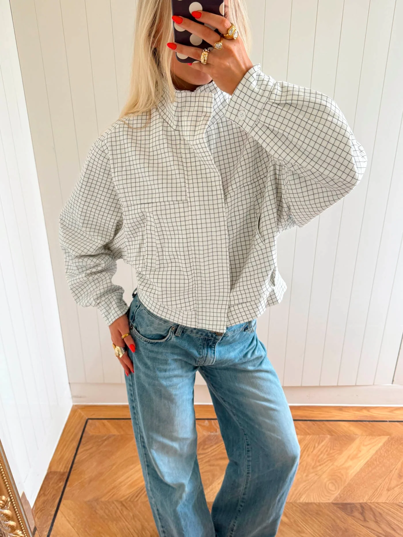 Scandivv jacket with checkers - White 1 Scandivv jacket with checkers - White