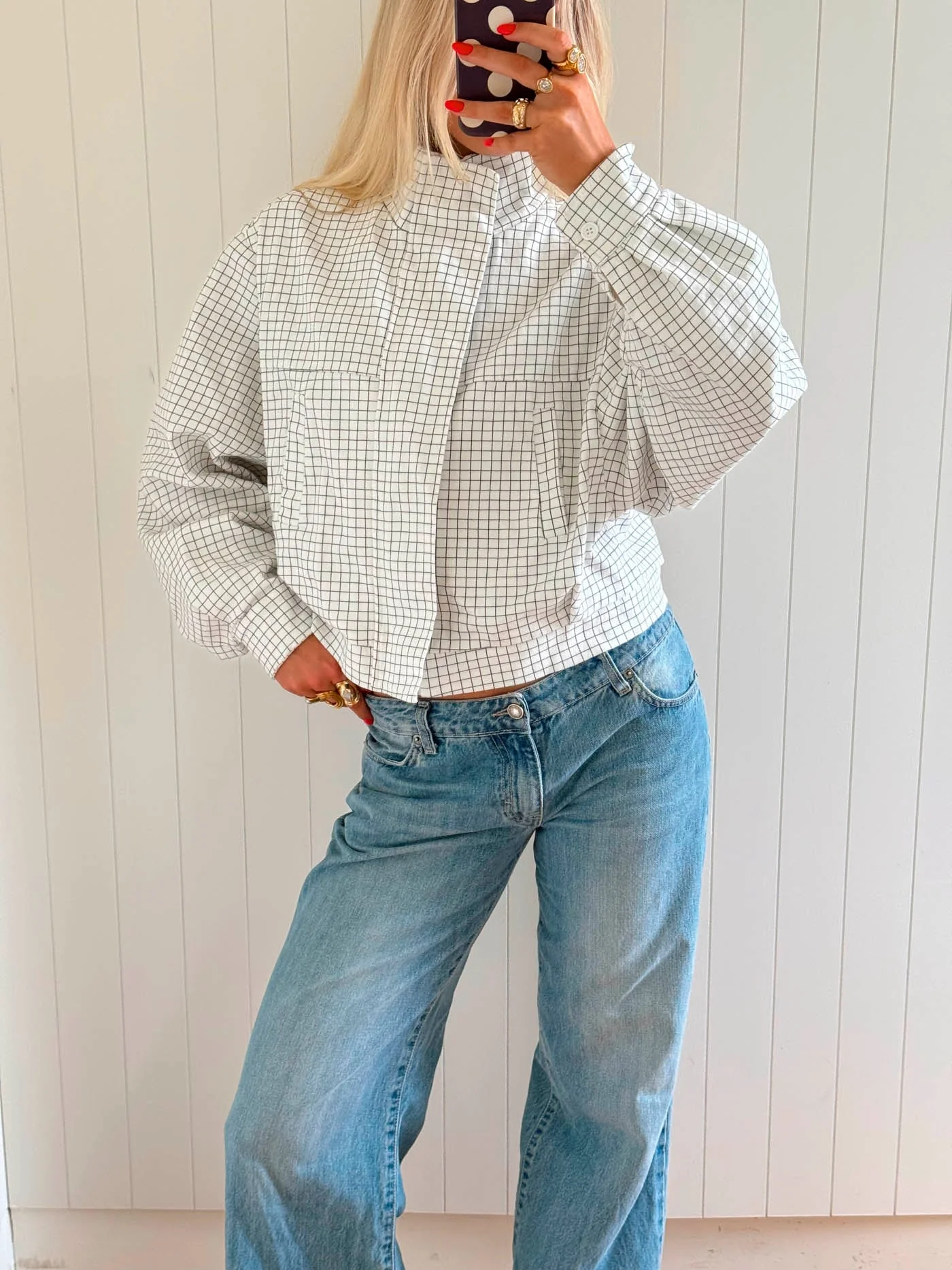 Scandivv jacket with checkers - White 12 Scandivv jacket with checkers - White