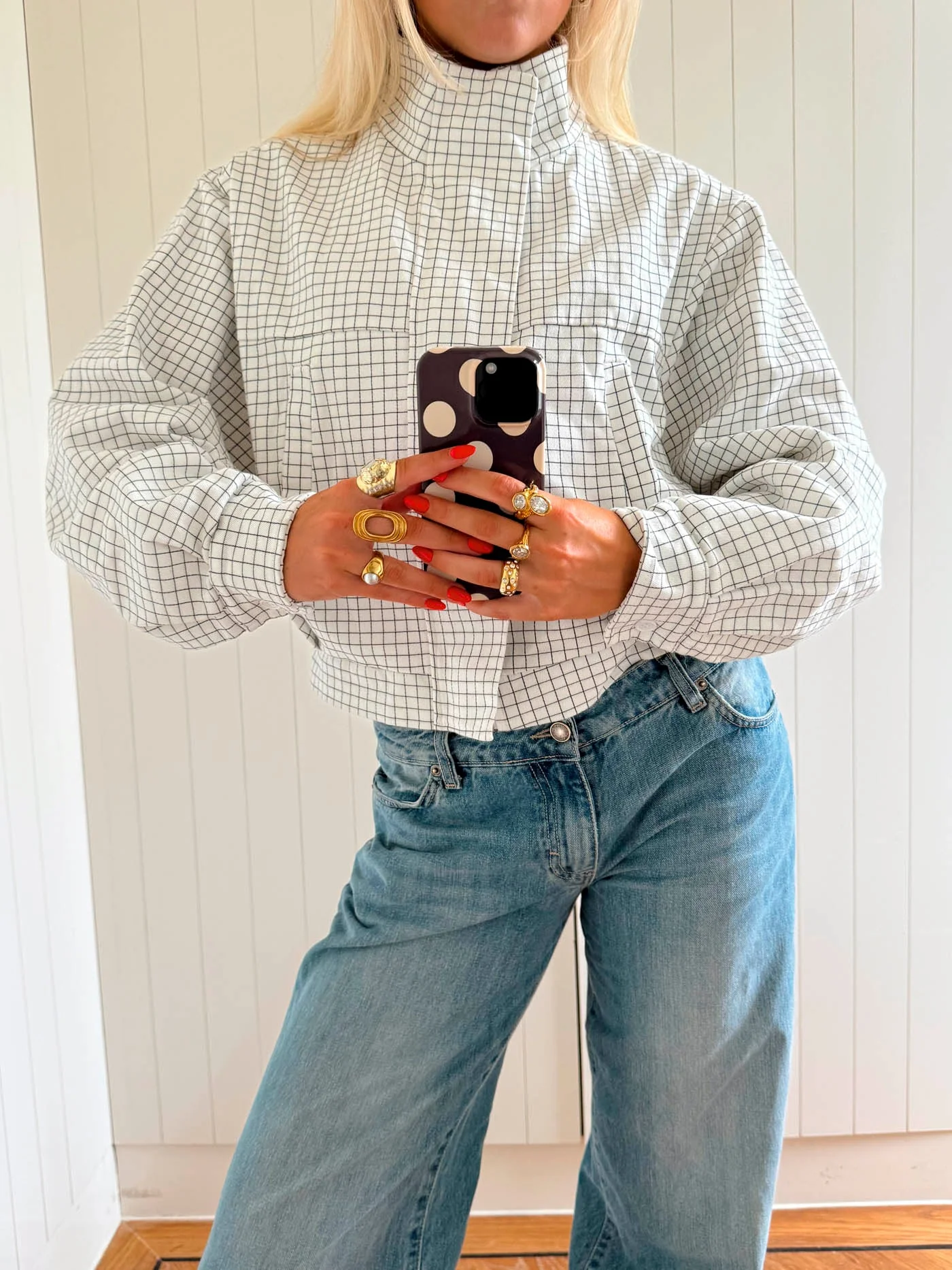 Scandivv jacket with checkers - White 2 Scandivv jacket with checkers - White