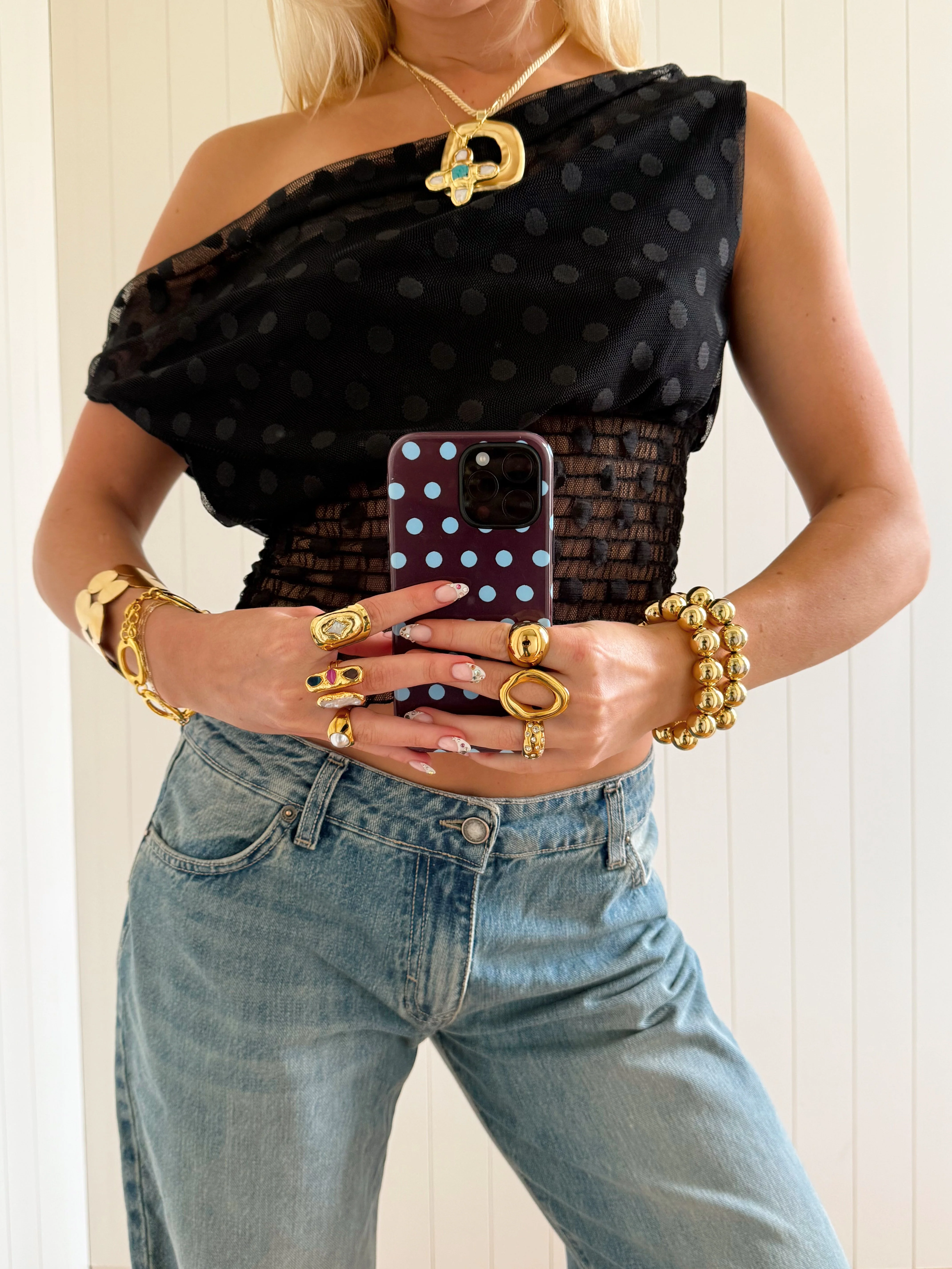 Scandivv mesh top with polka dots - Black 7 Scandivv mesh top with polka dots - Black
