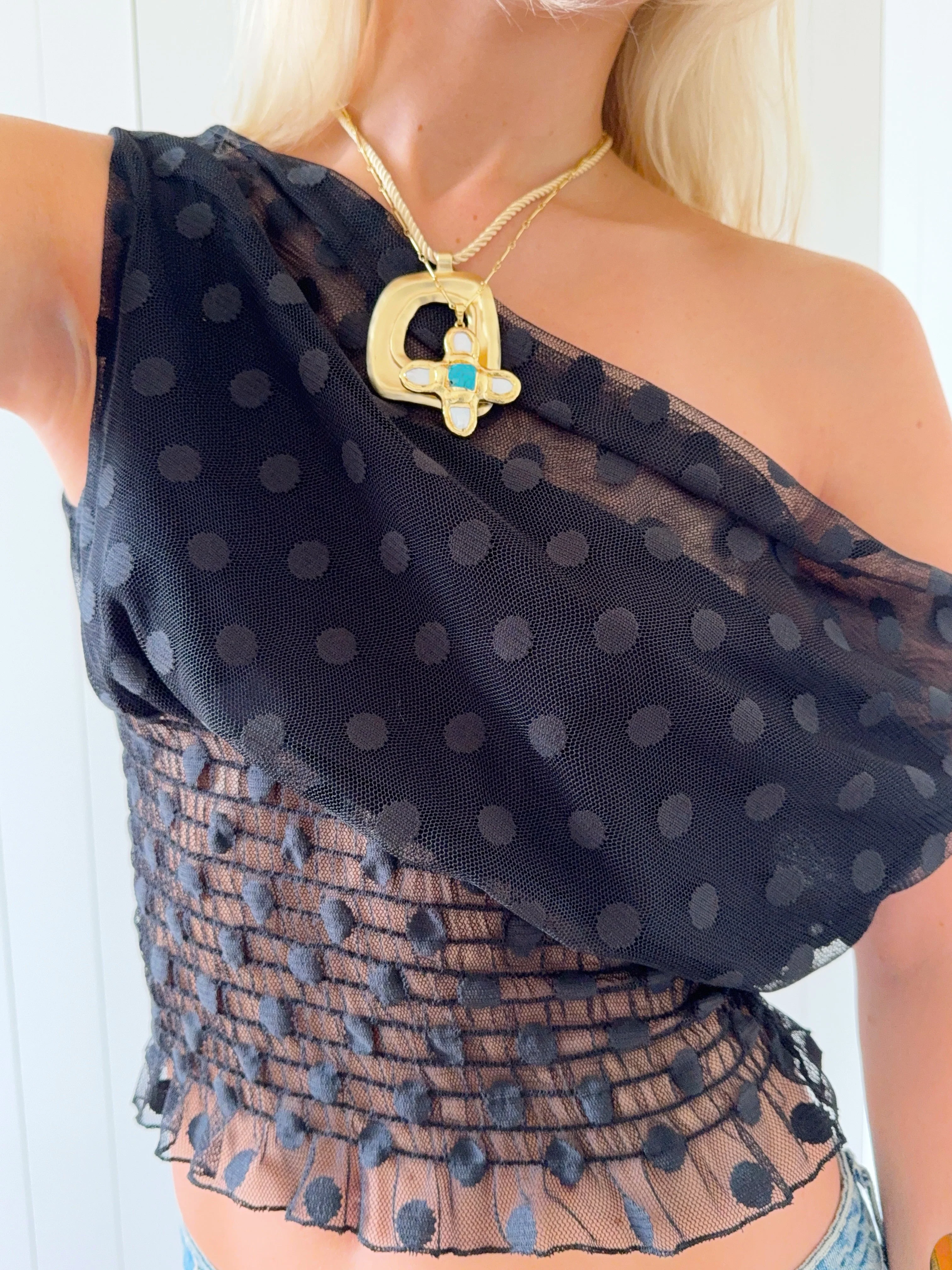 Scandivv mesh top with polka dots - Black 8 Scandivv mesh top with polka dots - Black