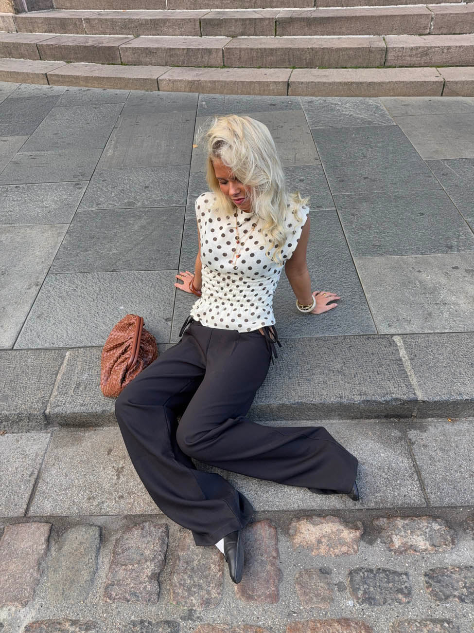 Seline top with polka dots - White/brown 7 Seline top with polka dots - White/brown