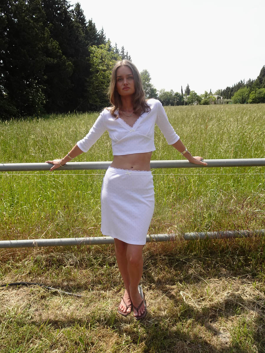Shay pointelle skirt - White 5 Shay pointelle skirt - White