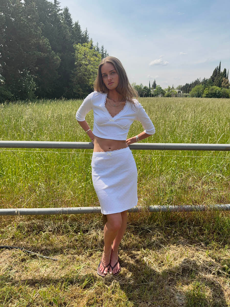 Shay pointelle skirt - White 7 Shay pointelle skirt - White