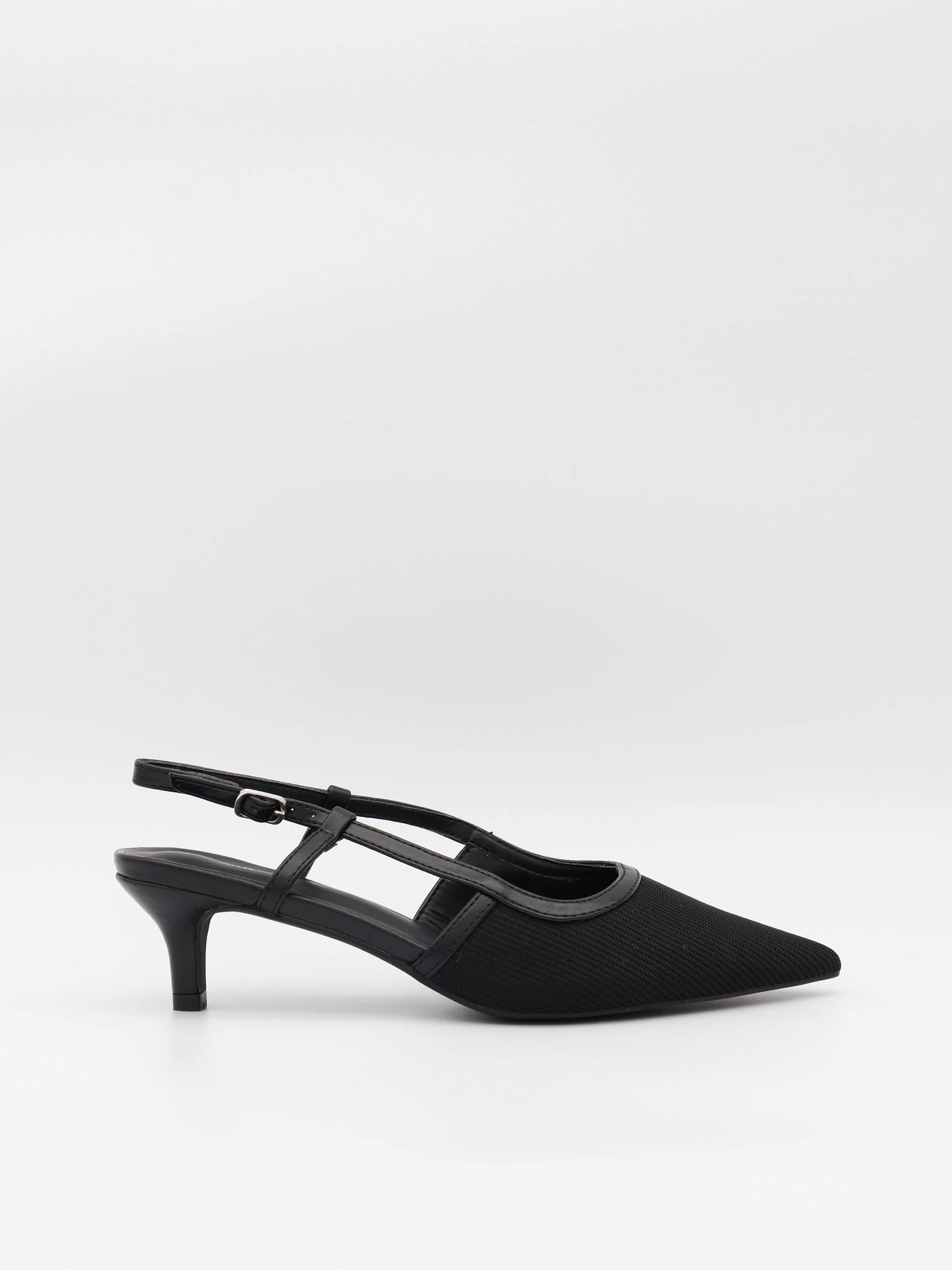Suzanne slingback heels with details - Black 1 Suzanne slingback heels with details - Black