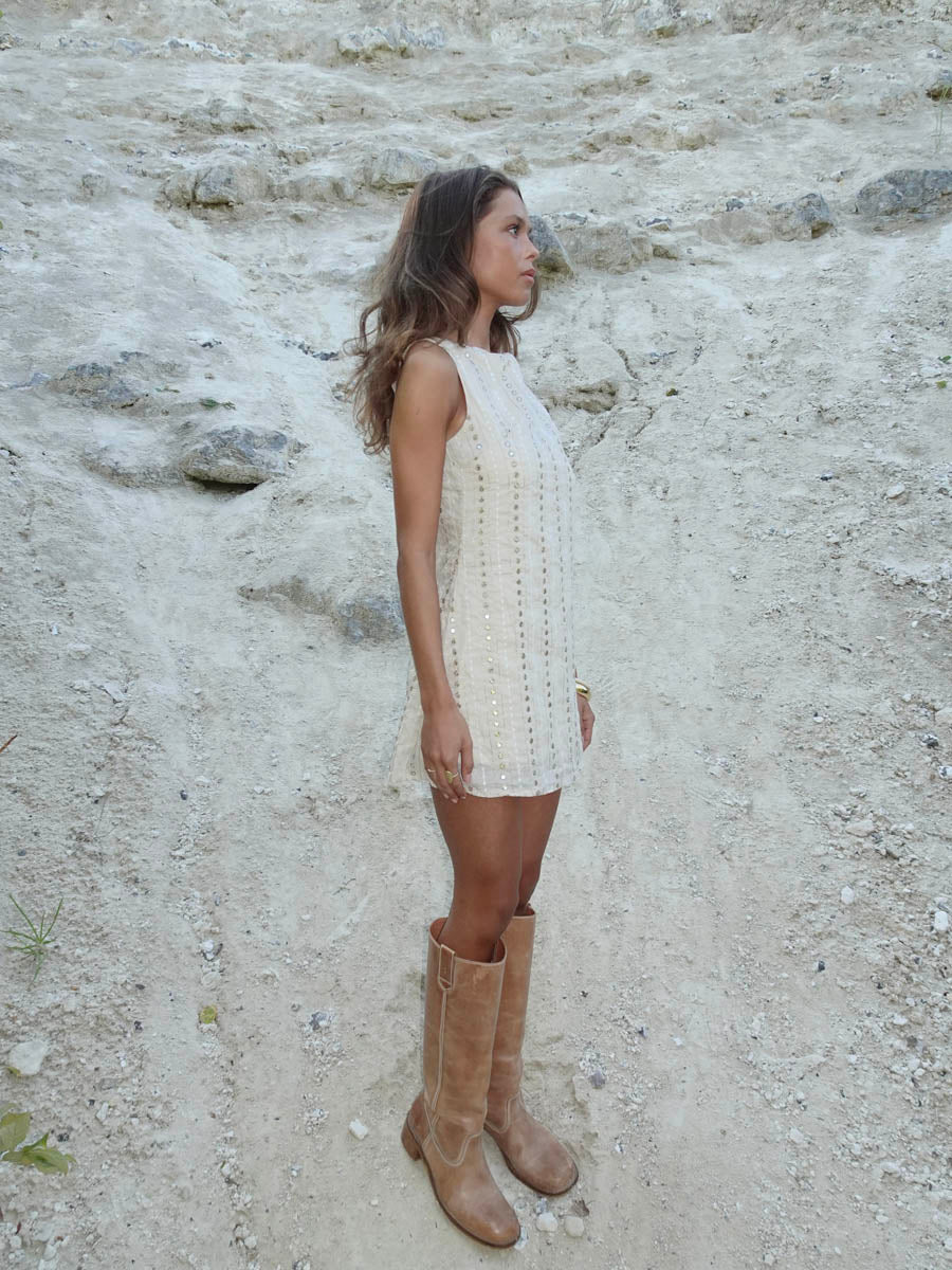 Tassy mini dress - Beige 4 Tassy mini dress - Beige