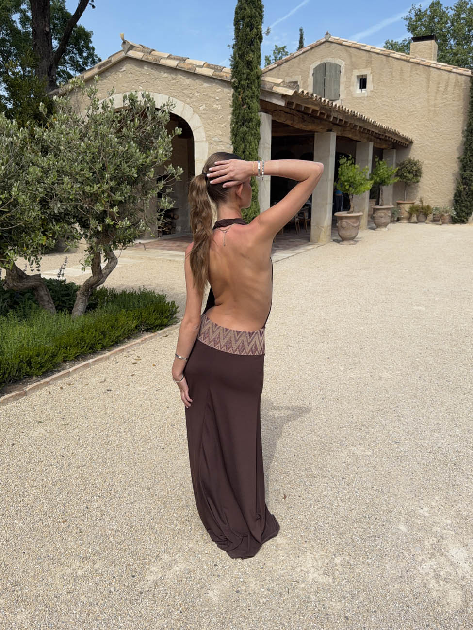 Skyla maxi dress with open back - Brown 13 Skyla maxi dress with open back - Brown