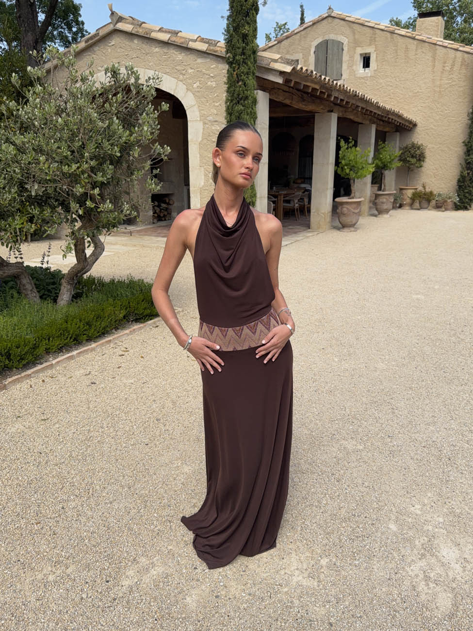 Skyla maxi dress with open back - Brown 6 Skyla maxi dress with open back - Brown