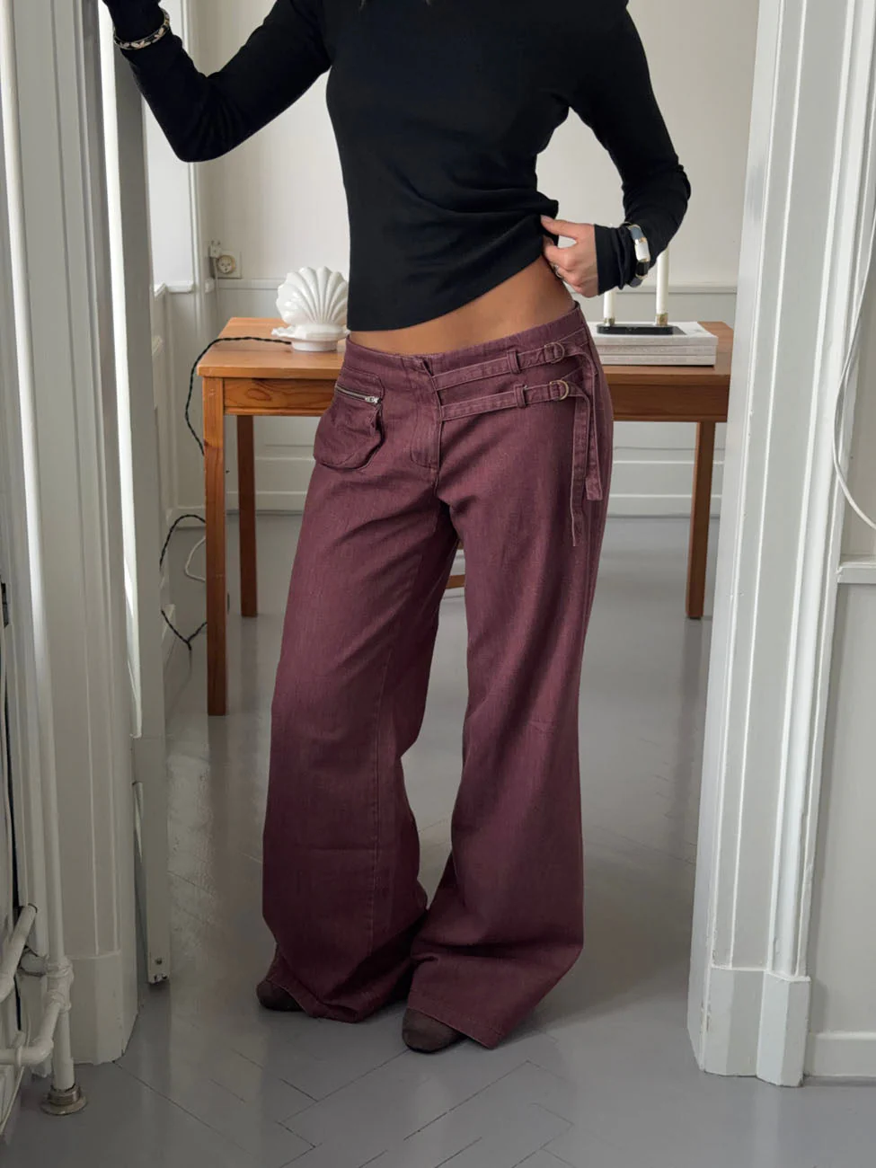 Sussa pants with details - Burgundy 2 Sussa pants with details - Burgundy