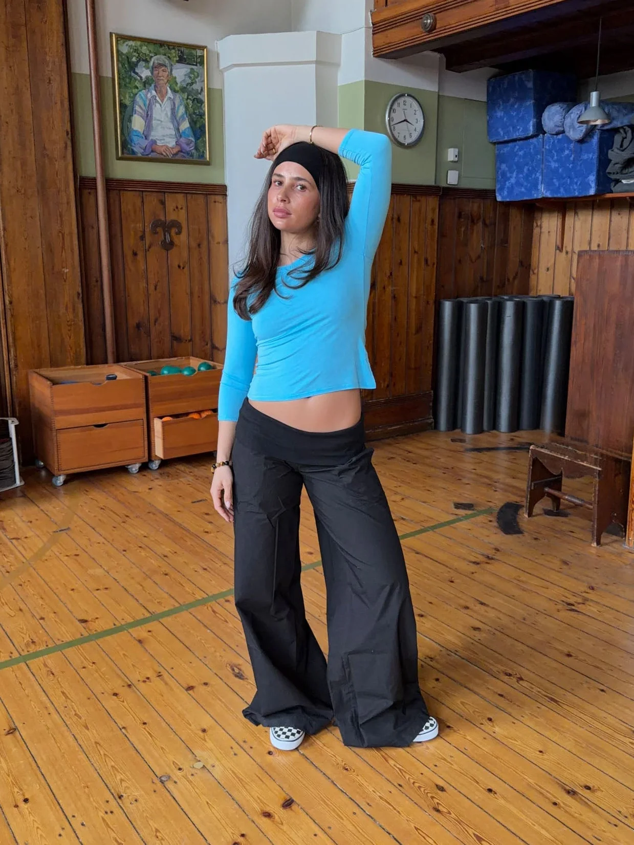 Suza pants with ribbed waist - Black 1 Suza pants with ribbed waist - Black