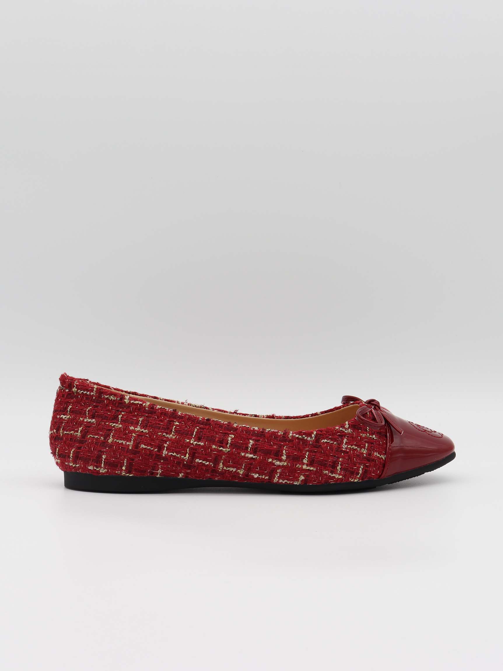Zamora ballet flats with pattern and bow - Red 2 Zamora ballet flats with pattern and bow - Red
