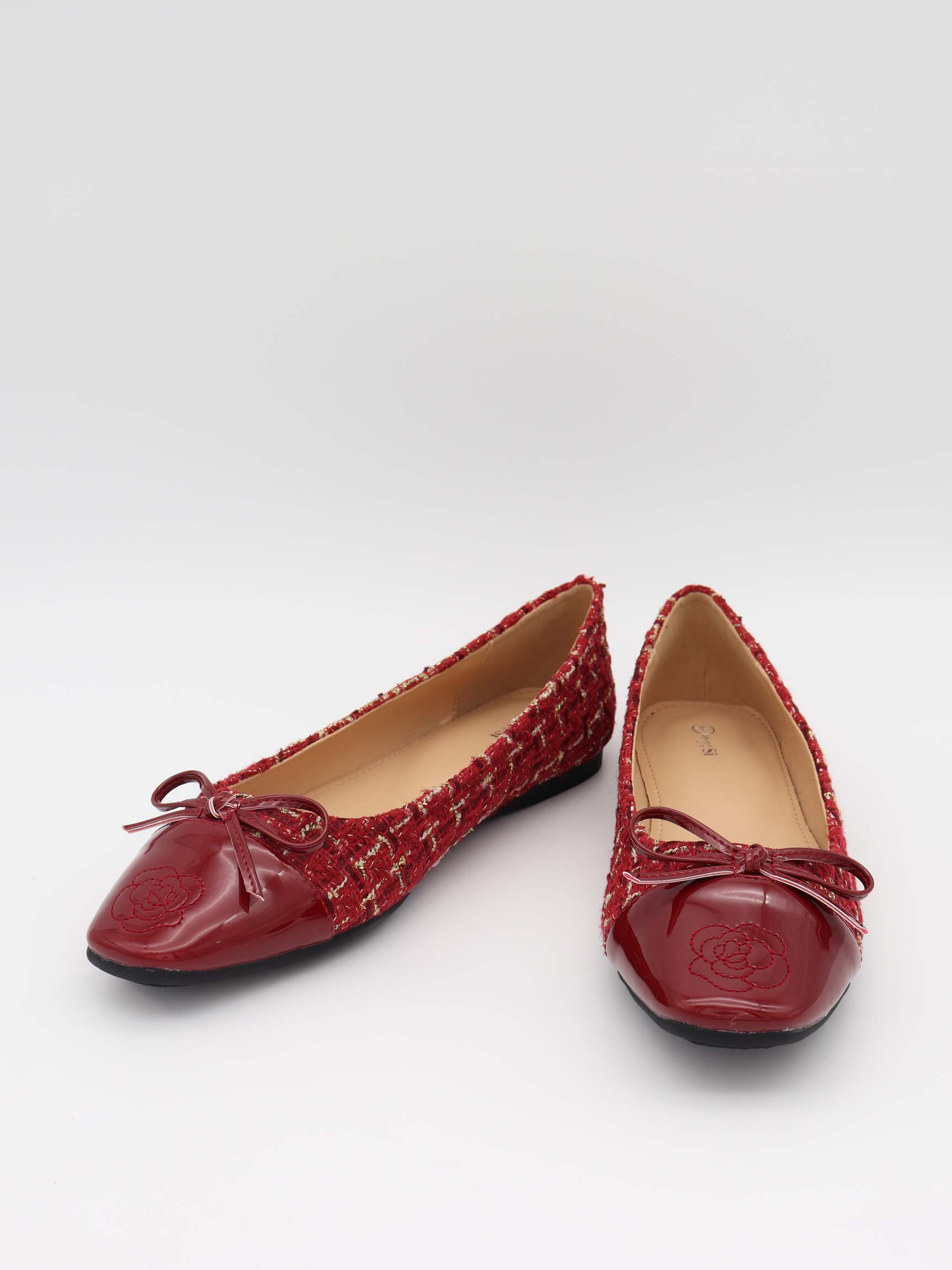 Zamora ballet flats with pattern and bow - Red 6 Zamora ballet flats with pattern and bow - Red