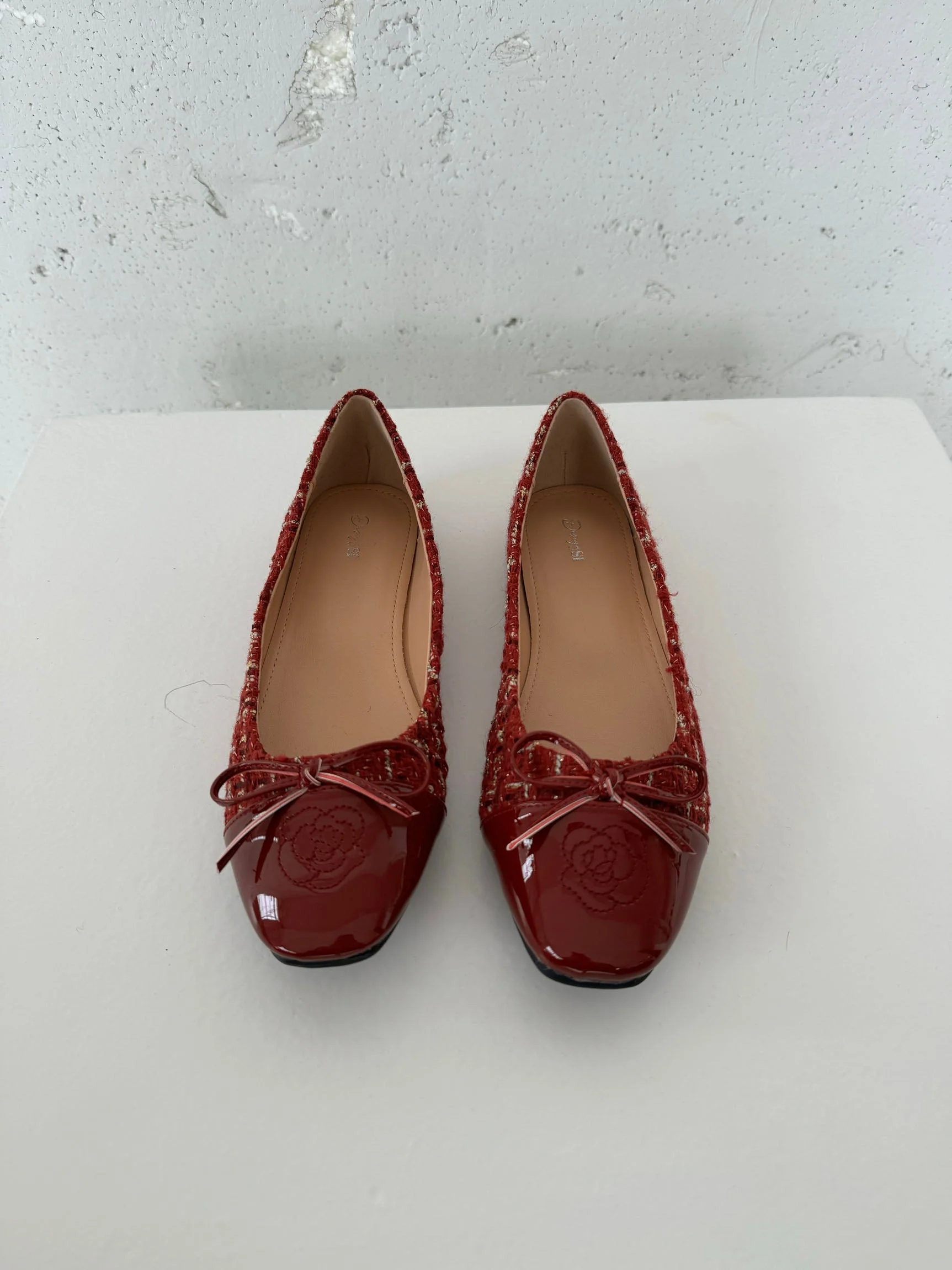 Zamora ballet flats with pattern and bow - Red 8 Zamora ballet flats with pattern and bow - Red