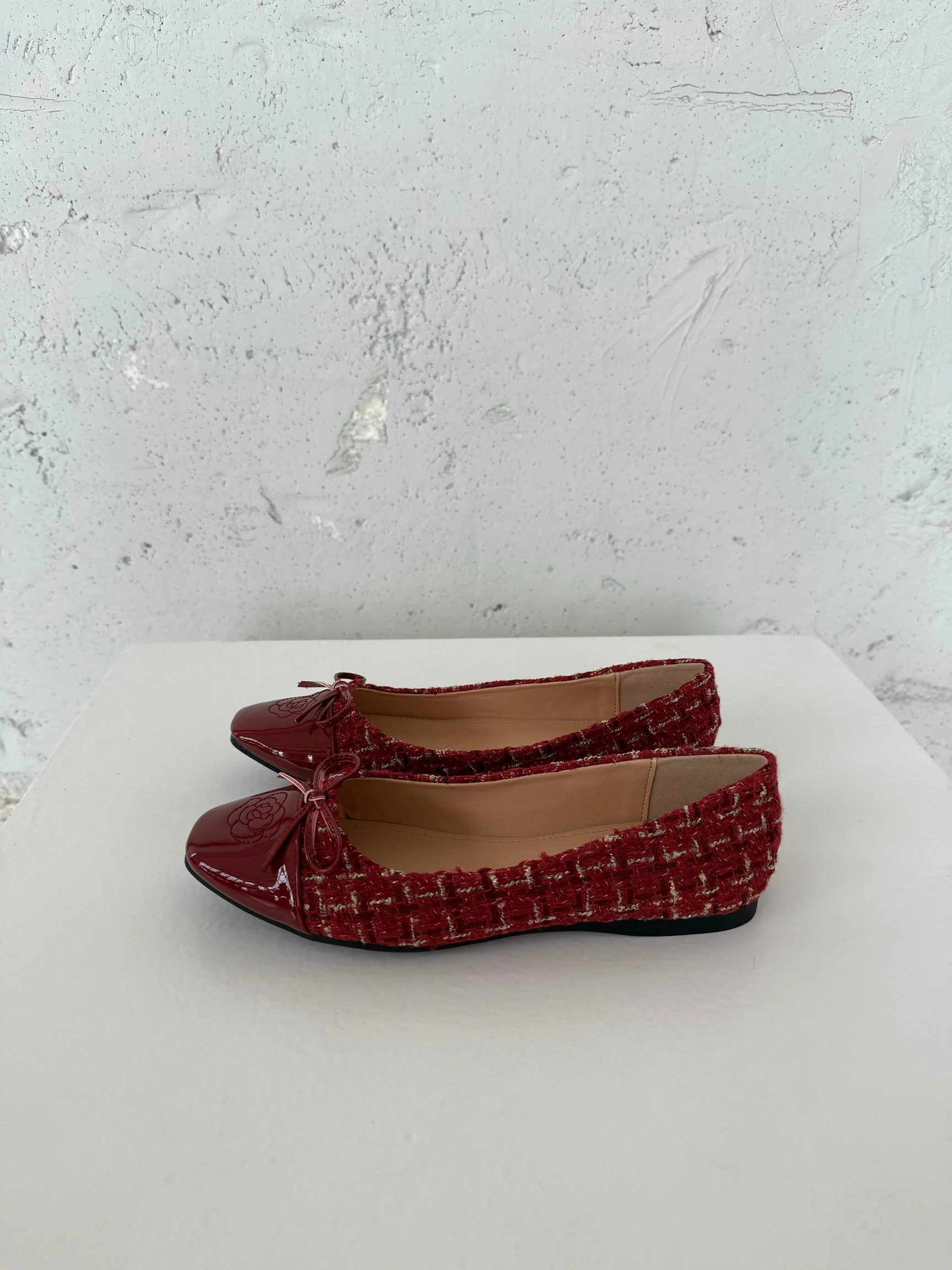 Zamora ballet flats with pattern and bow - Red 9 Zamora ballet flats with pattern and bow - Red
