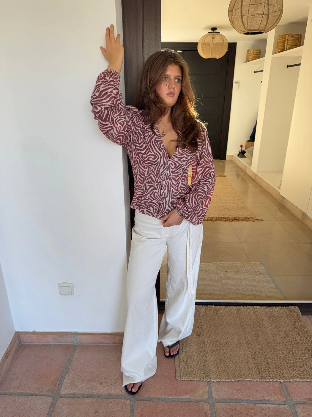 Alissa blouse with pattern - Red/white 11 Alissa blouse with pattern - Red/white