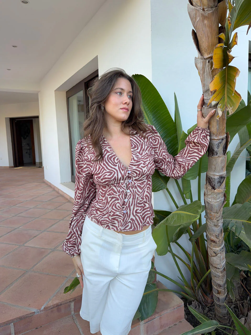 Alissa blouse with pattern - Red/white 12 Alissa blouse with pattern - Red/white