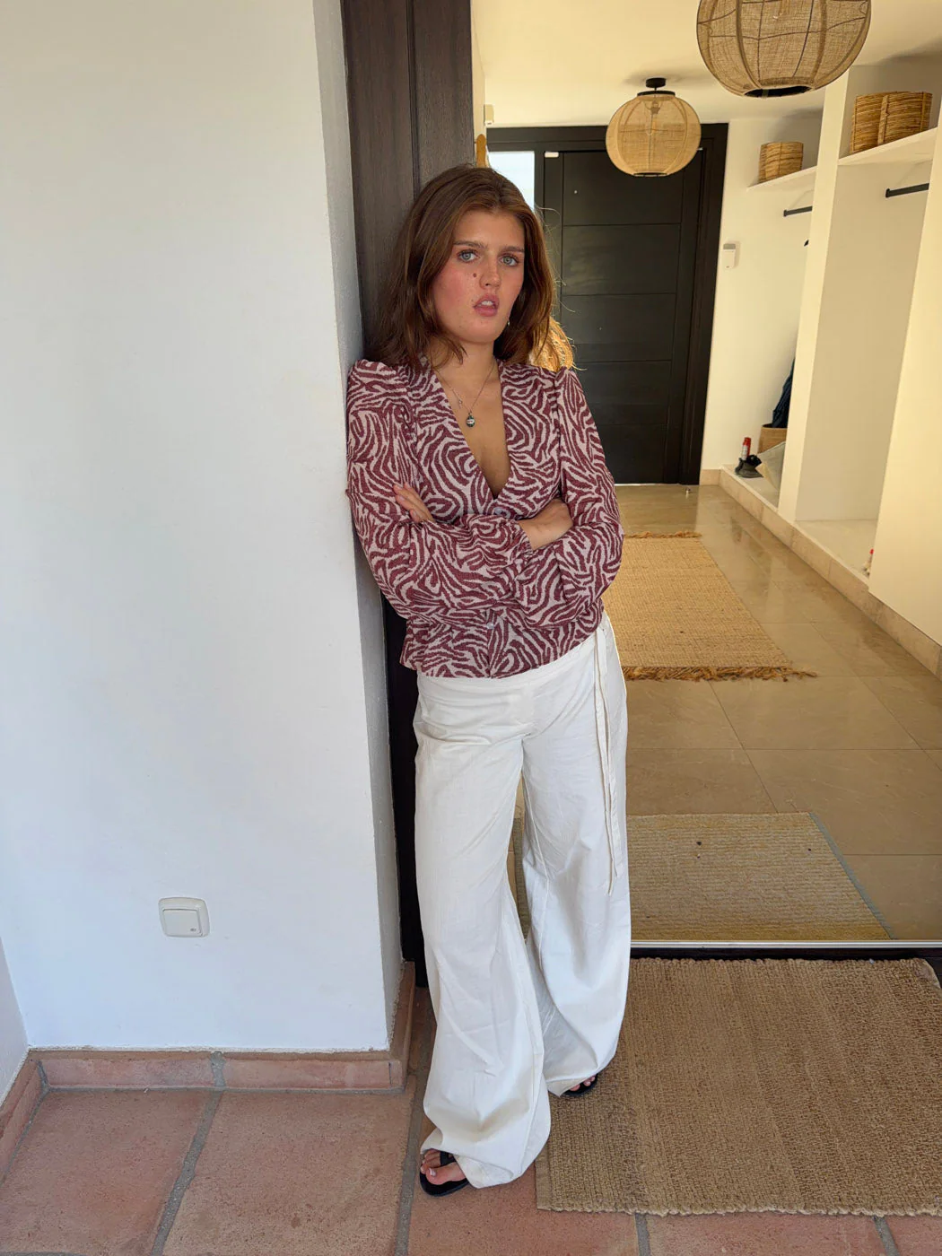 Alissa blouse with pattern - Red/white 6 Alissa blouse with pattern - Red/white