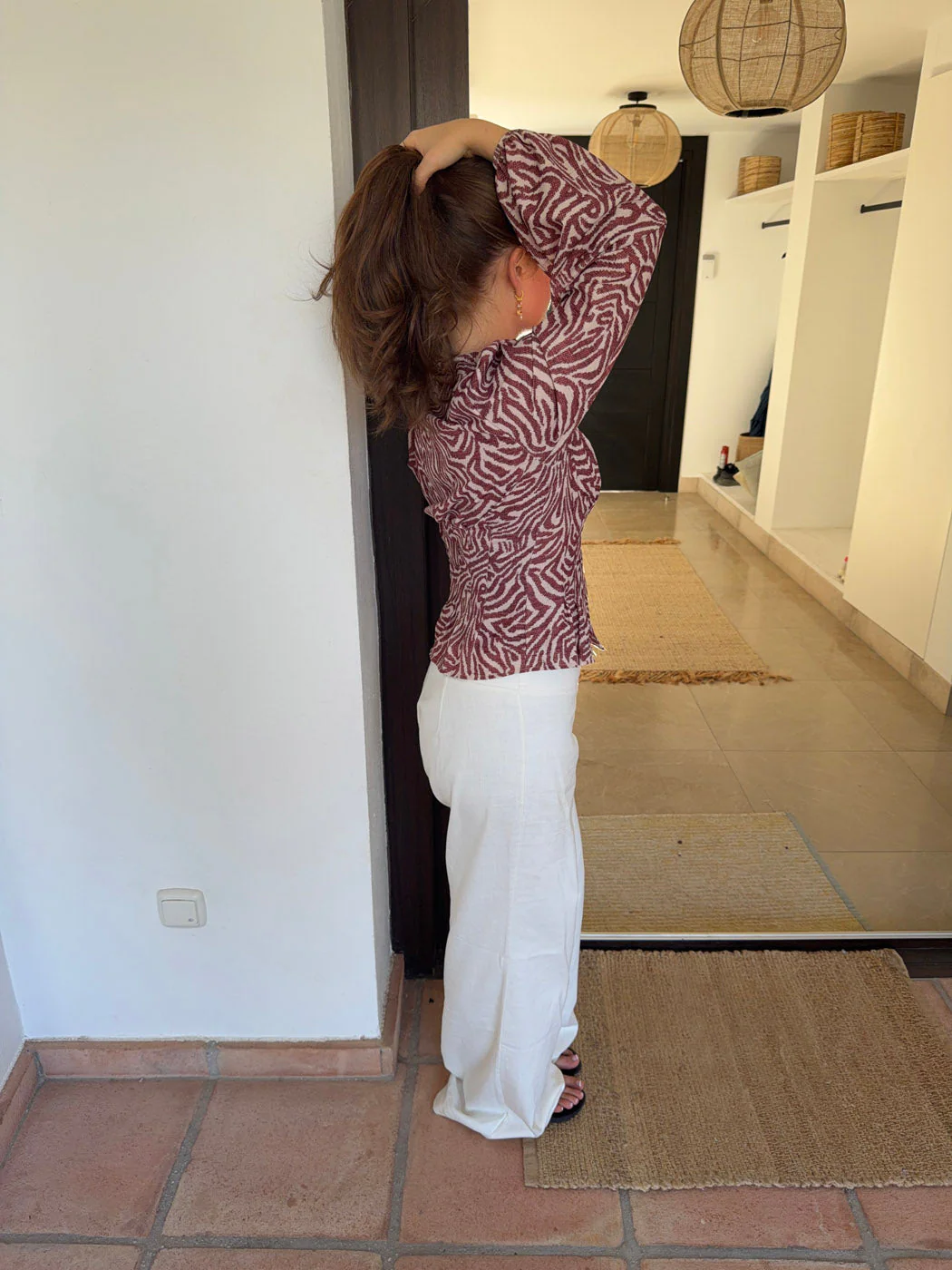 Alissa blouse with pattern - Red/white 9 Alissa blouse with pattern - Red/white