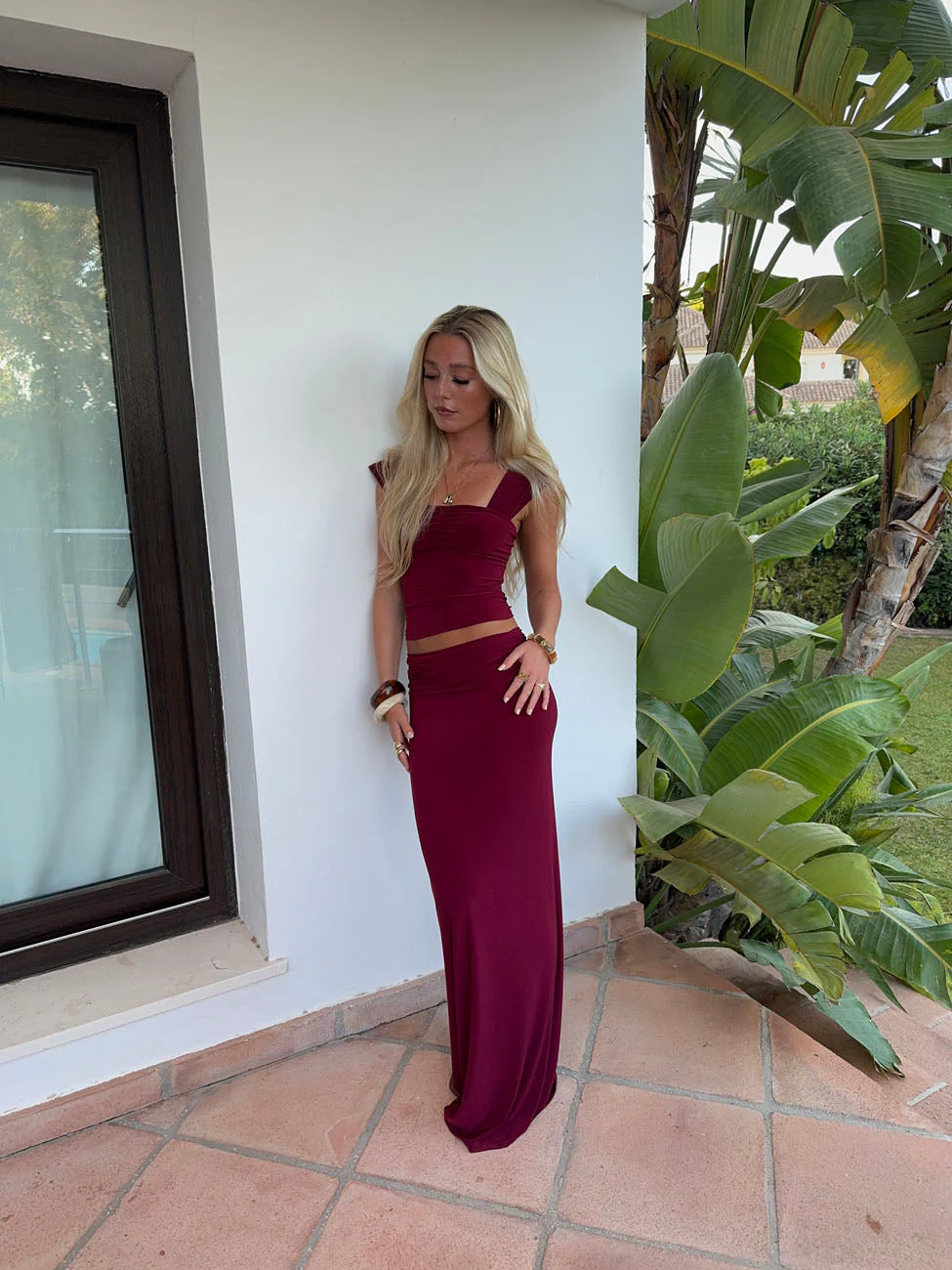 Yasmina maxi skirt – Burgundy 7 Yasmina maxi skirt – Burgundy