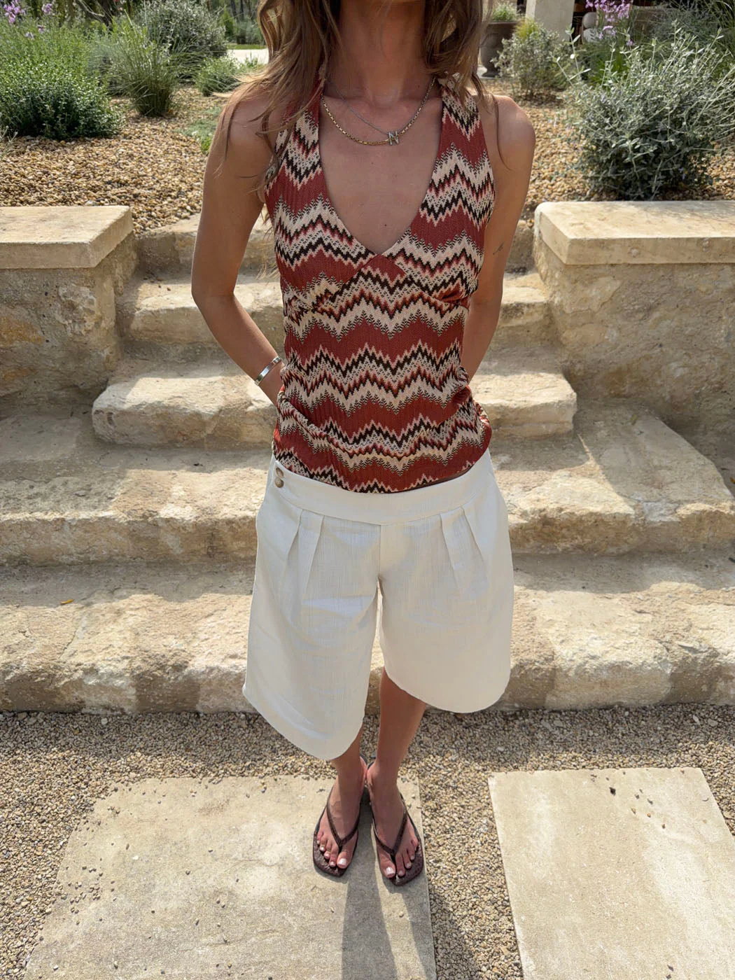 Zigga top with pattern - Orange/beige 12 Zigga top with pattern - Orange/beige