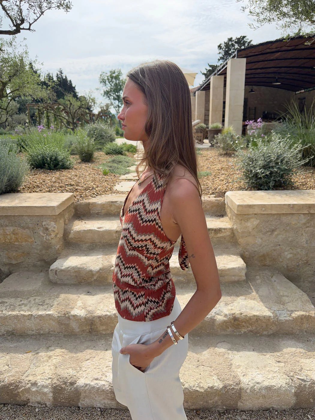 Zigga top with pattern - Orange/beige 6 Zigga top with pattern - Orange/beige