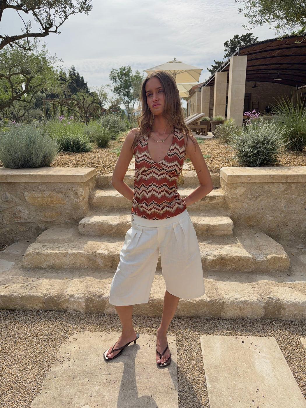 Zigga top with pattern - Orange/beige 7 Zigga top with pattern - Orange/beige