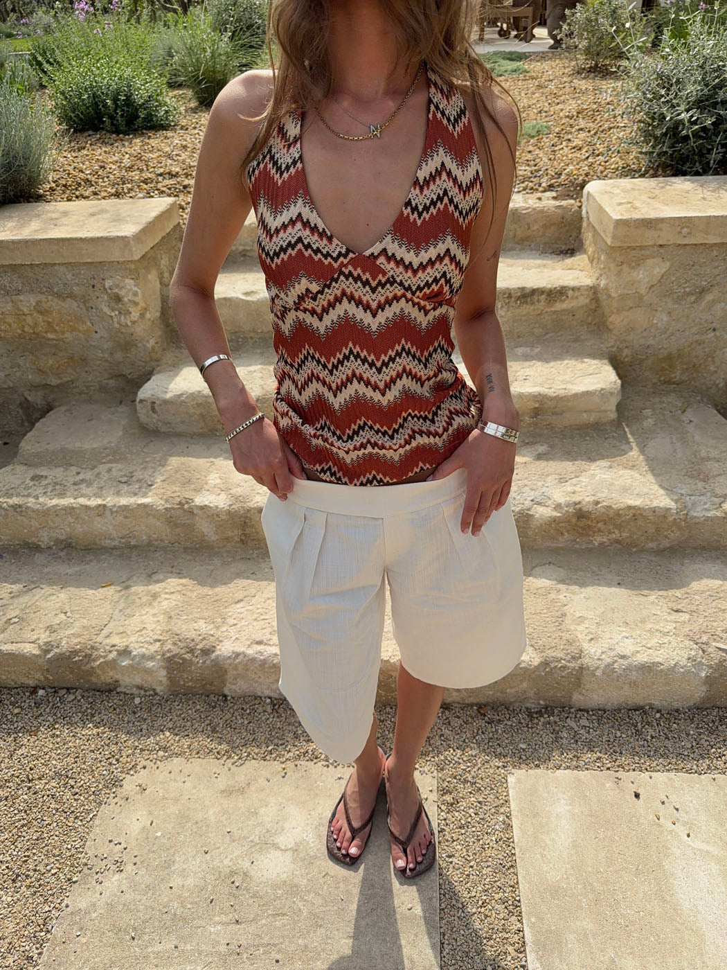 Zigga top with pattern - Orange/beige 8 Zigga top with pattern - Orange/beige