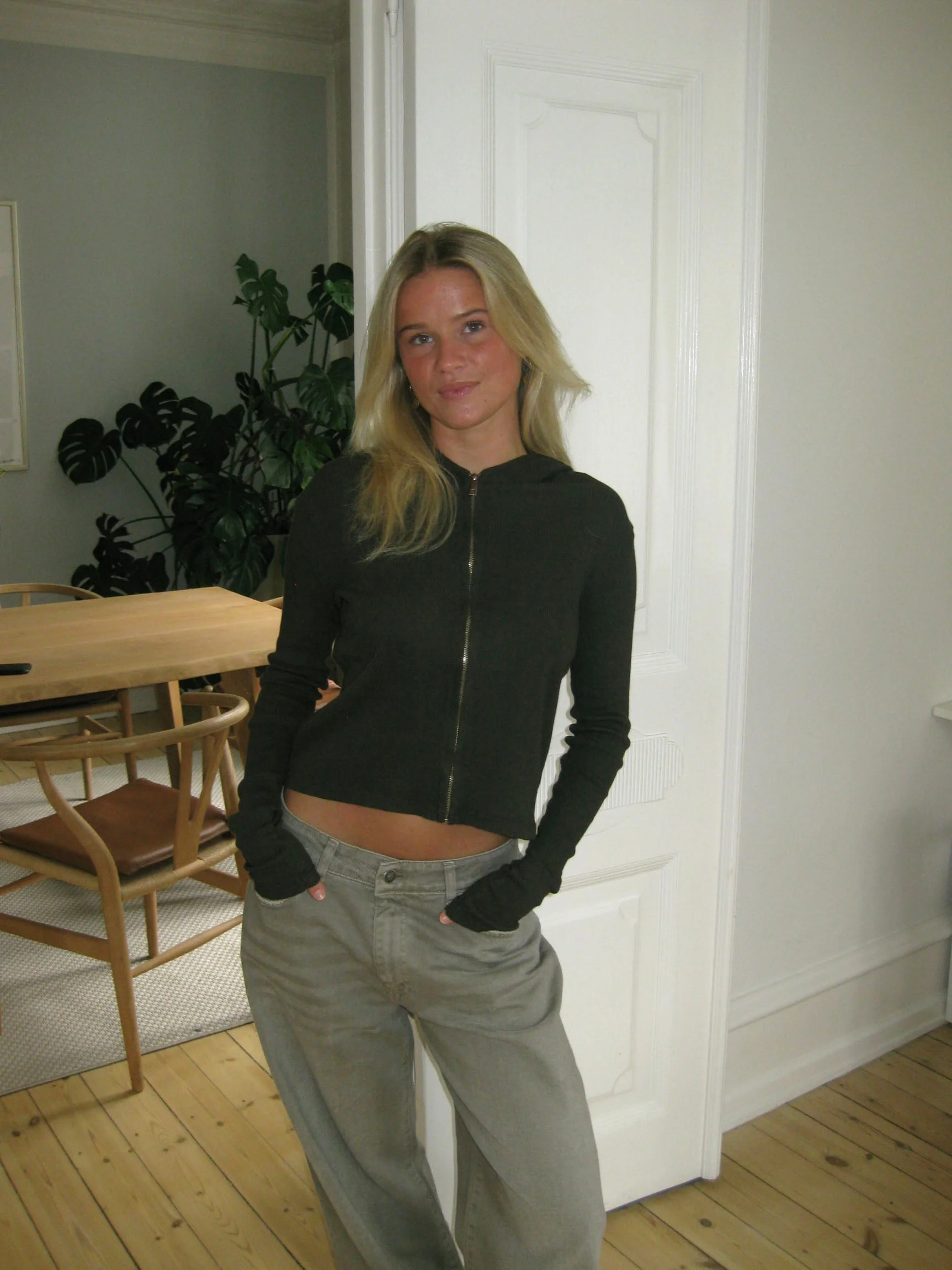 Isaline ribbed hoodie with zip - Brown 9 Isaline ribbed hoodie with zip - Brown