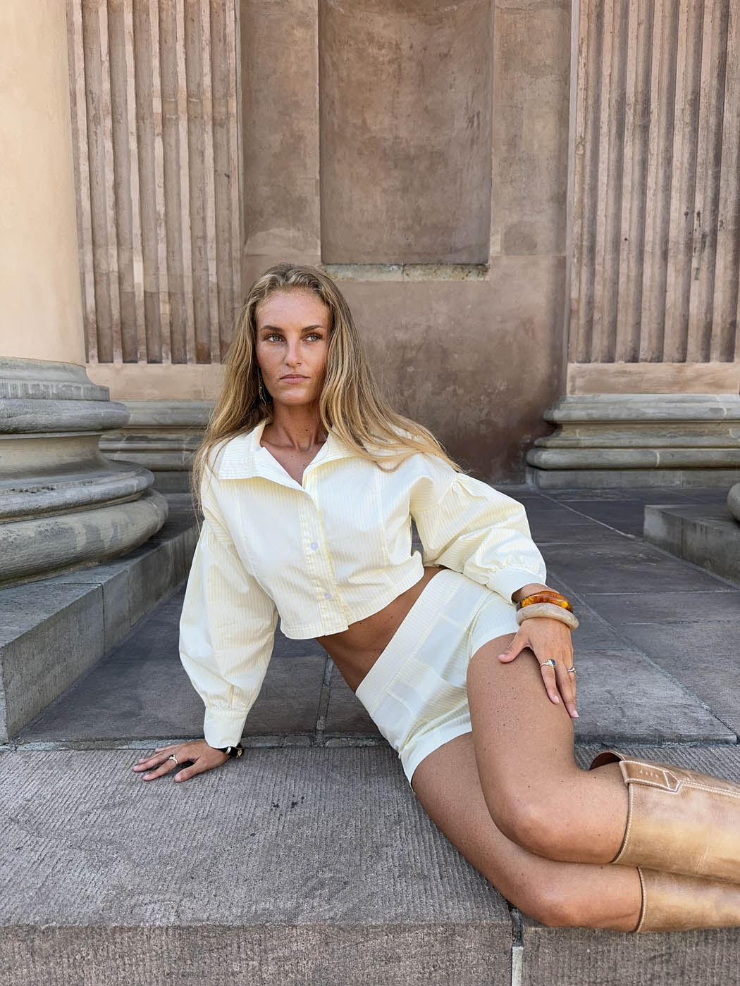 Aluna striped jacket - White/yellow 6 Aluna striped jacket - White/yellow