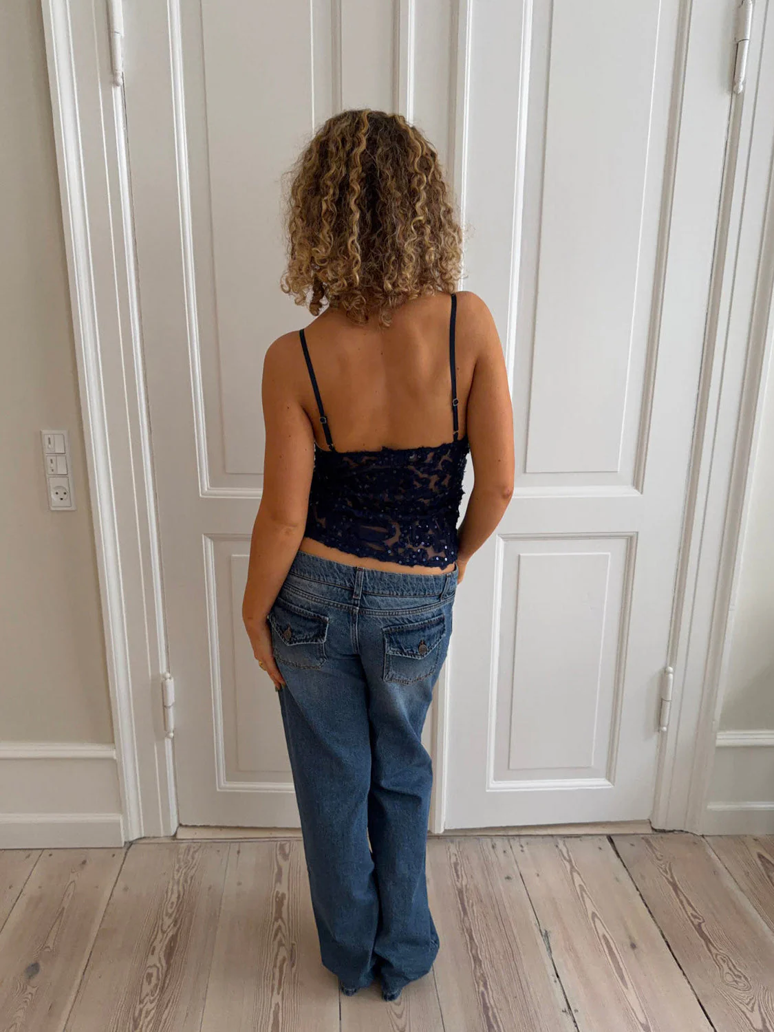 Lenia mesh top with sequins - Navy 2 Lenia mesh top with sequins - Navy