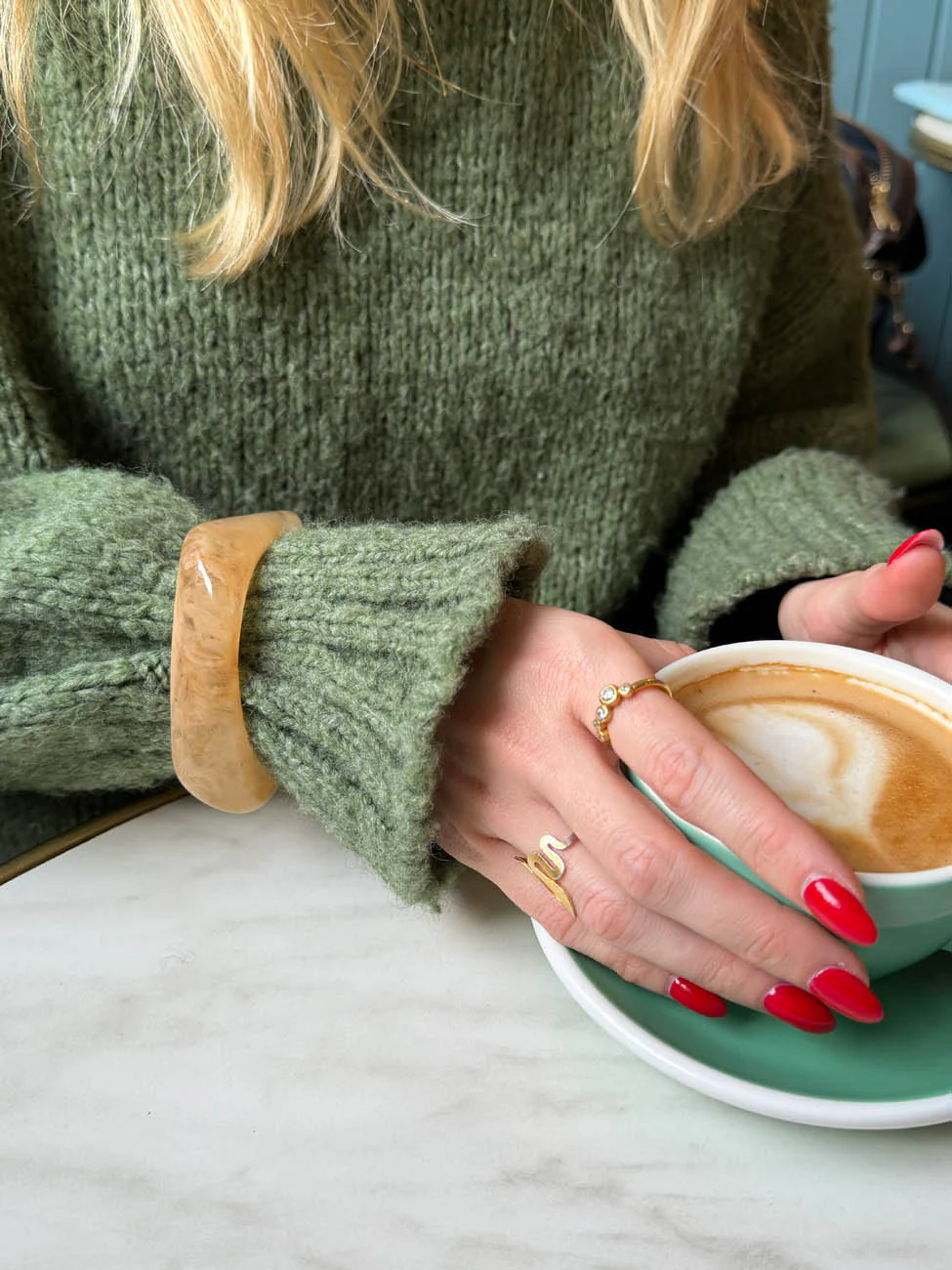Lykke chunky bangle - Light caramel 5 Lykke chunky bangle - Light caramel