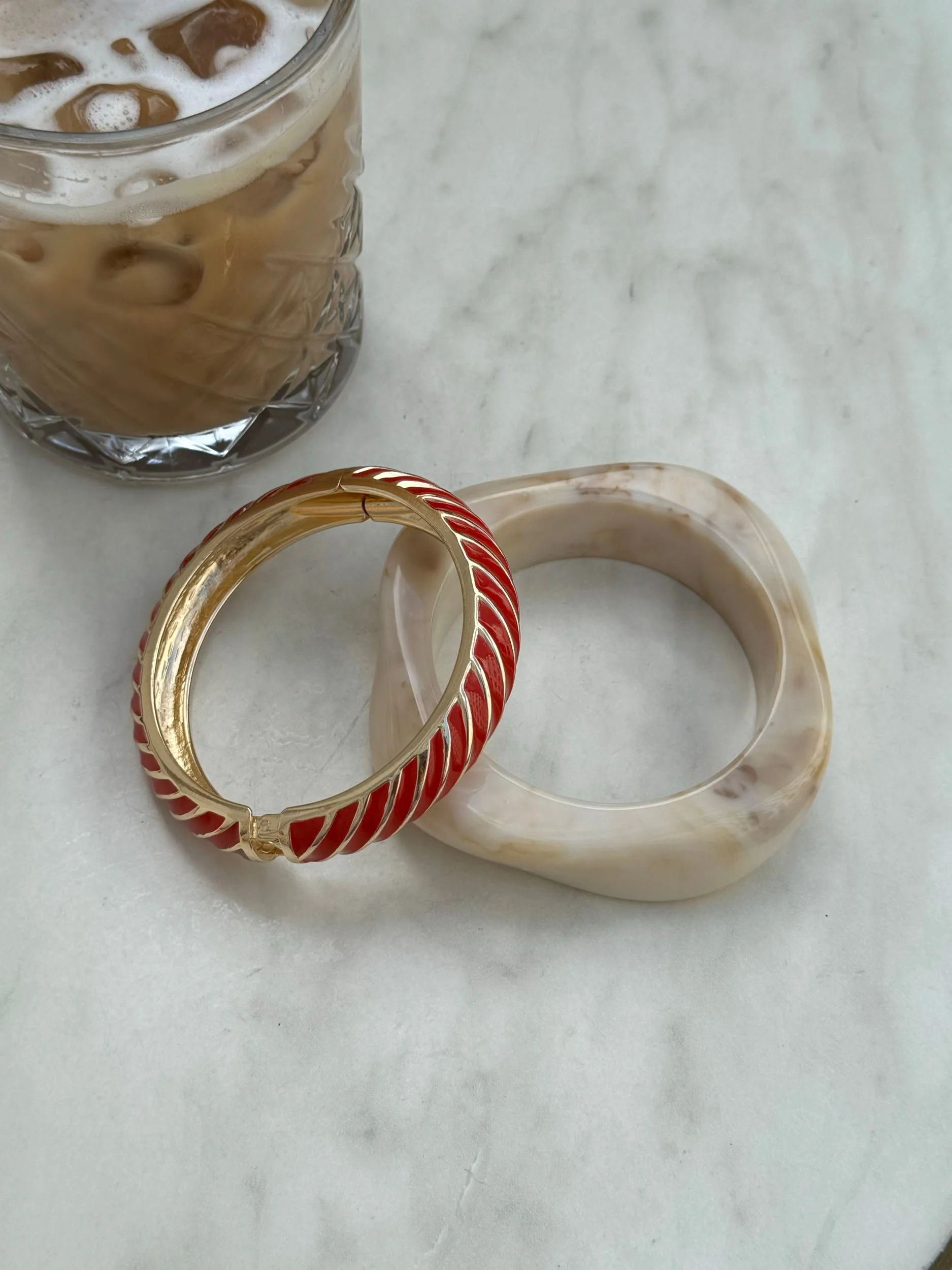 Eivora bracelet with stripes – Red/gold 4 Eivora bracelet with stripes – Red/gold